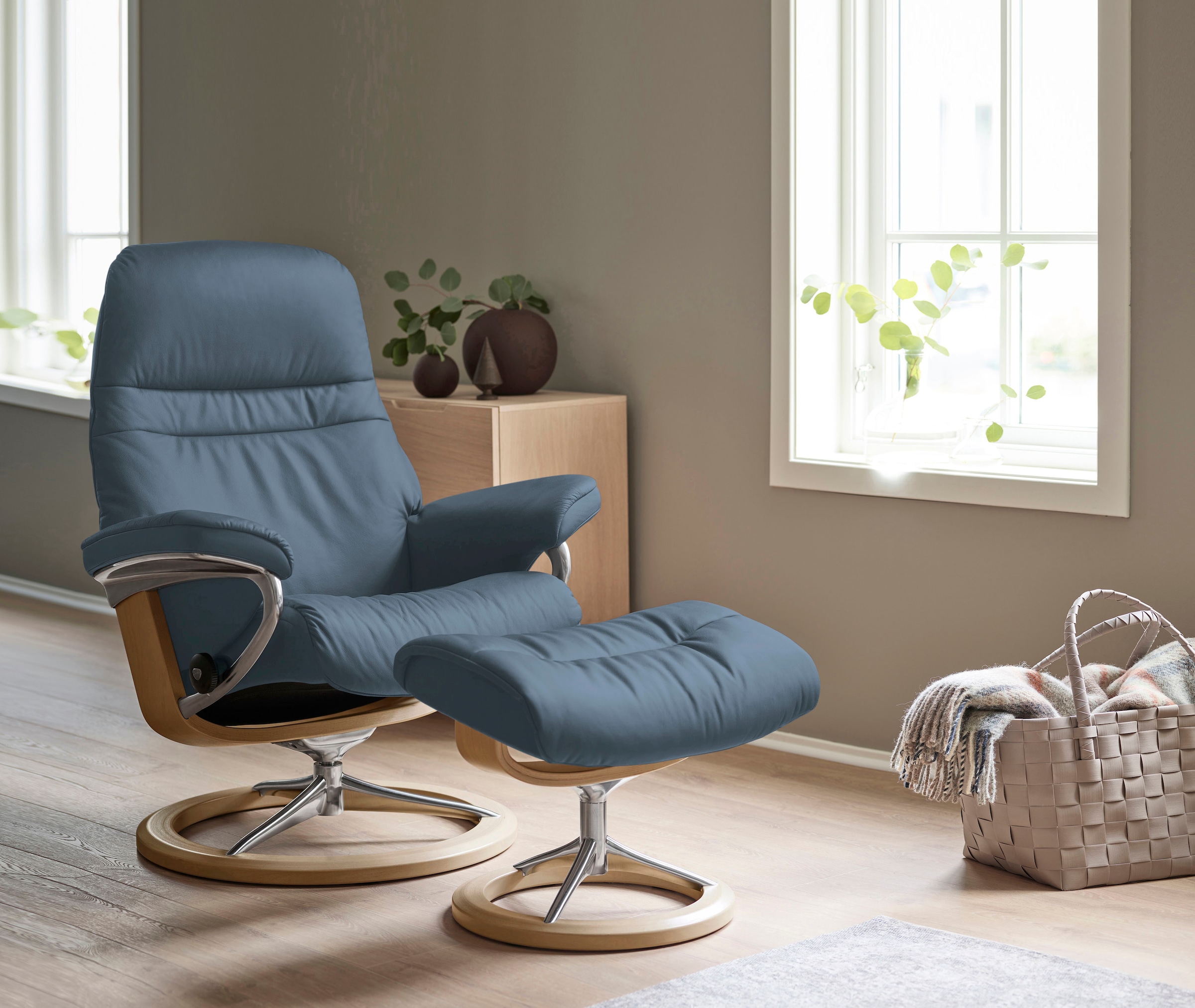 Stressless Fußhocker "Sunrise", mit Signature Base, Gestell Eiche