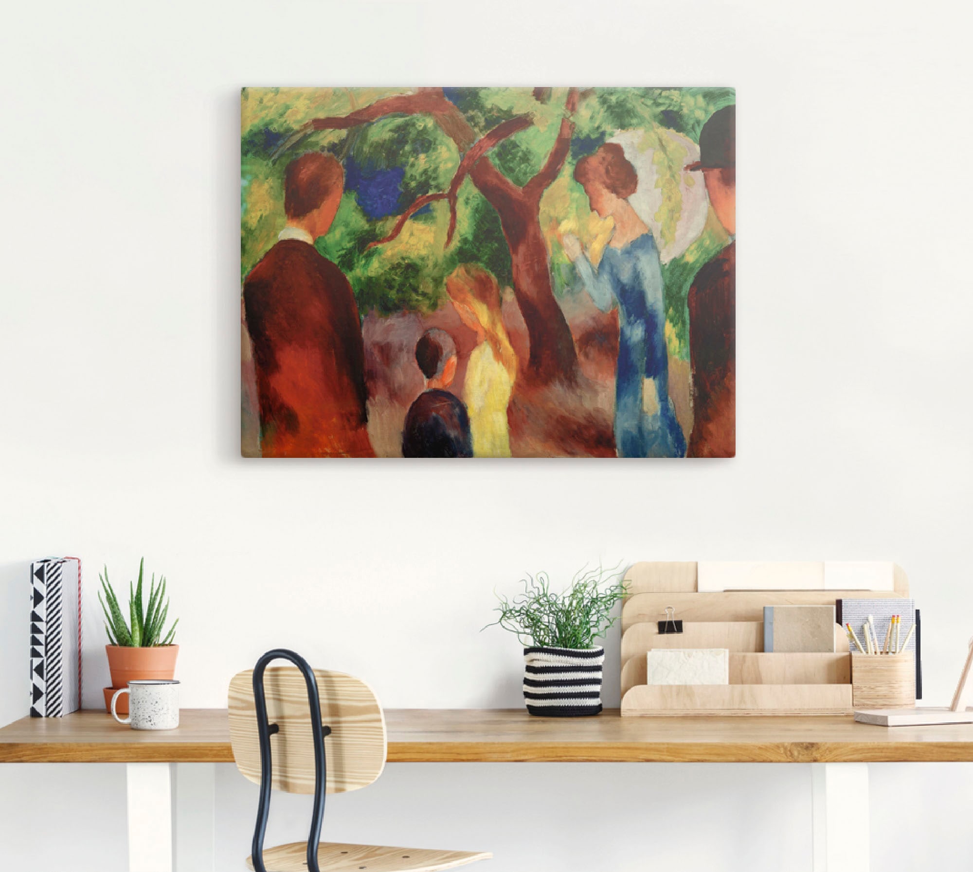 Artland Leinwandbild »Große Promenade: Leute im Garten«, Gruppen & Familien, (1 St.), auf Keilrahmen gespannt