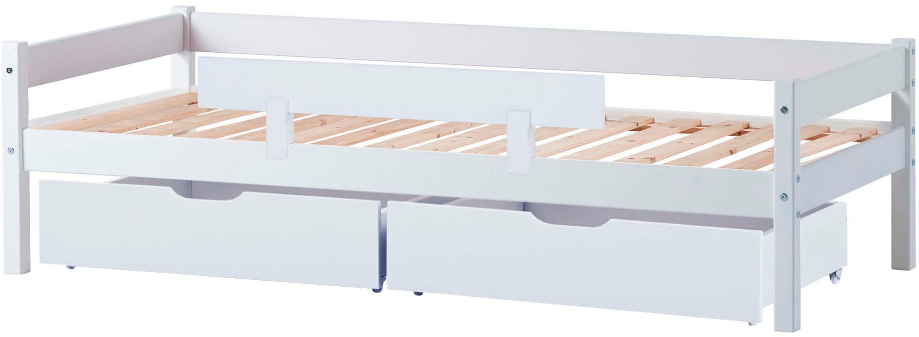 Lüttenhütt Jugendbett »ECO One«, Kinderbett mit Rausfallschutz, mit 2 Schubkästen