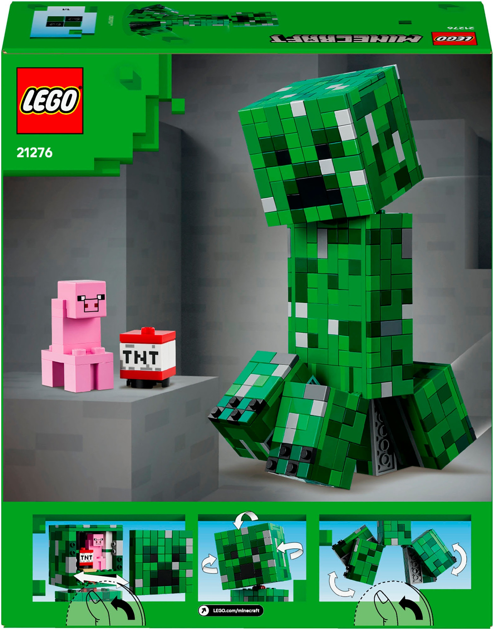 LEGO® Konstruktionsspielsteine »Der Creeper (21276), LEGO Minecraft«, (665 St.), Made in Europe