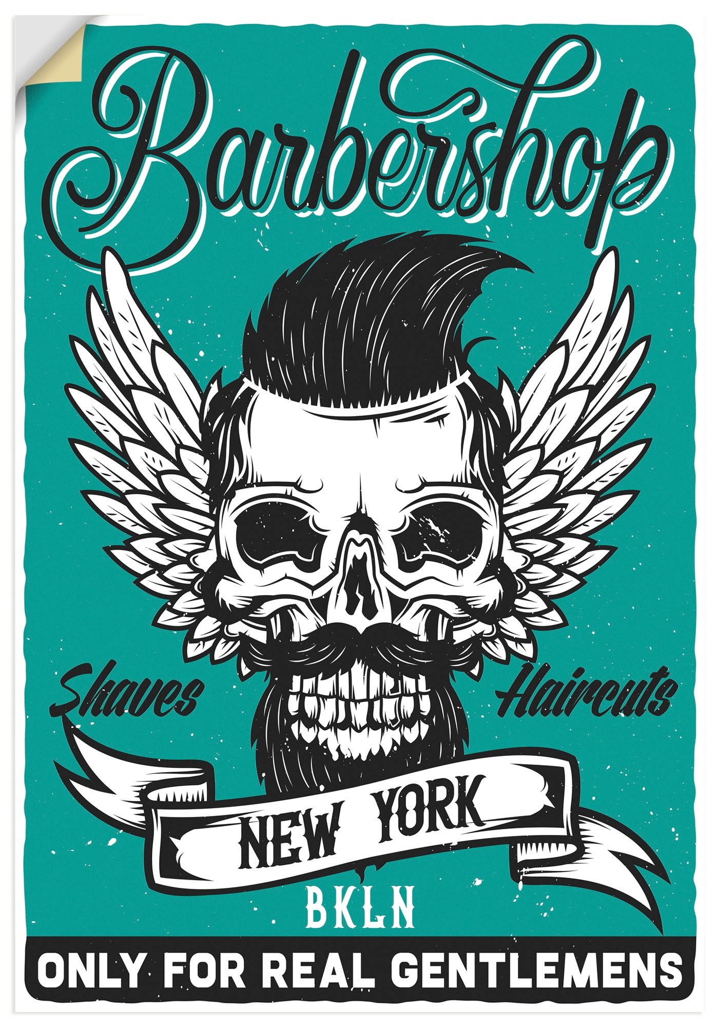 Artland Wandbild "Barbershop Plakat 2" 1 Stk. tlg. als Alubild, Leinwandbild, Poster, Wandaufkleber in verschied. Größen