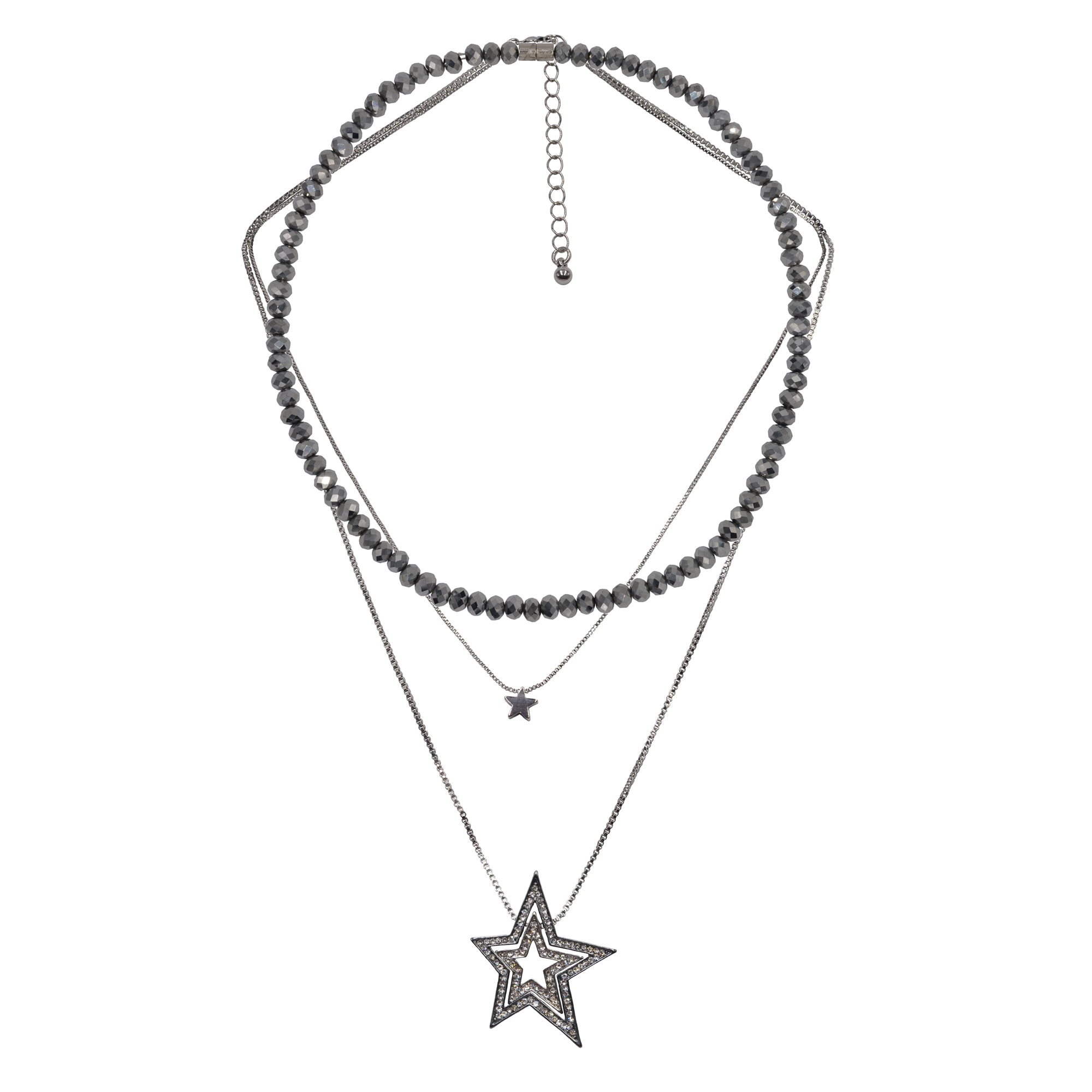 Steuer Kette mit Anhänger »Set Collier mit Glasperlen zweireihige Venezianer mit Stern«