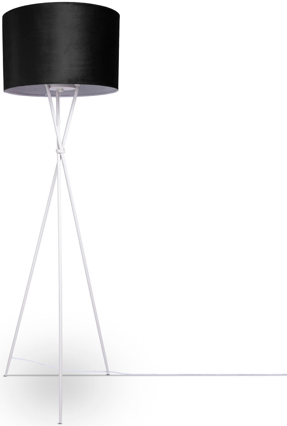 Paco Home Stehlampe Velour Dreibein »Kate Filigran Höhe | uni BAUR E27 177,5cm Wohnzimmer Standleuchte Color«