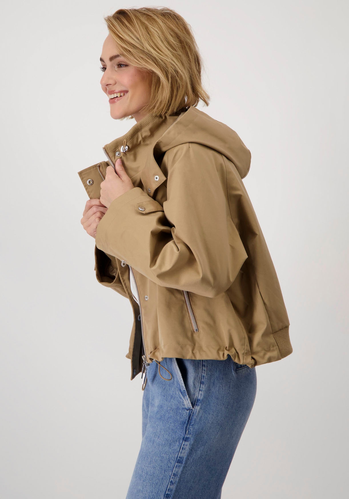 Monari Kurzjacke, mit Kapuze, mit Kapuze