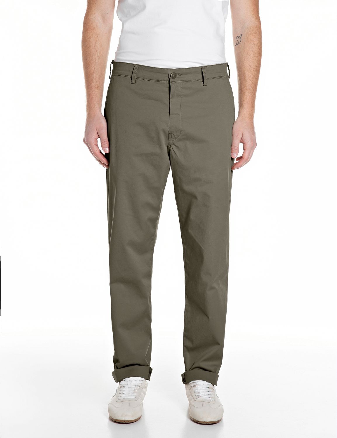 Replay Chinohose "Adhann" in regulärer Passform, krempelbar günstig online kaufen