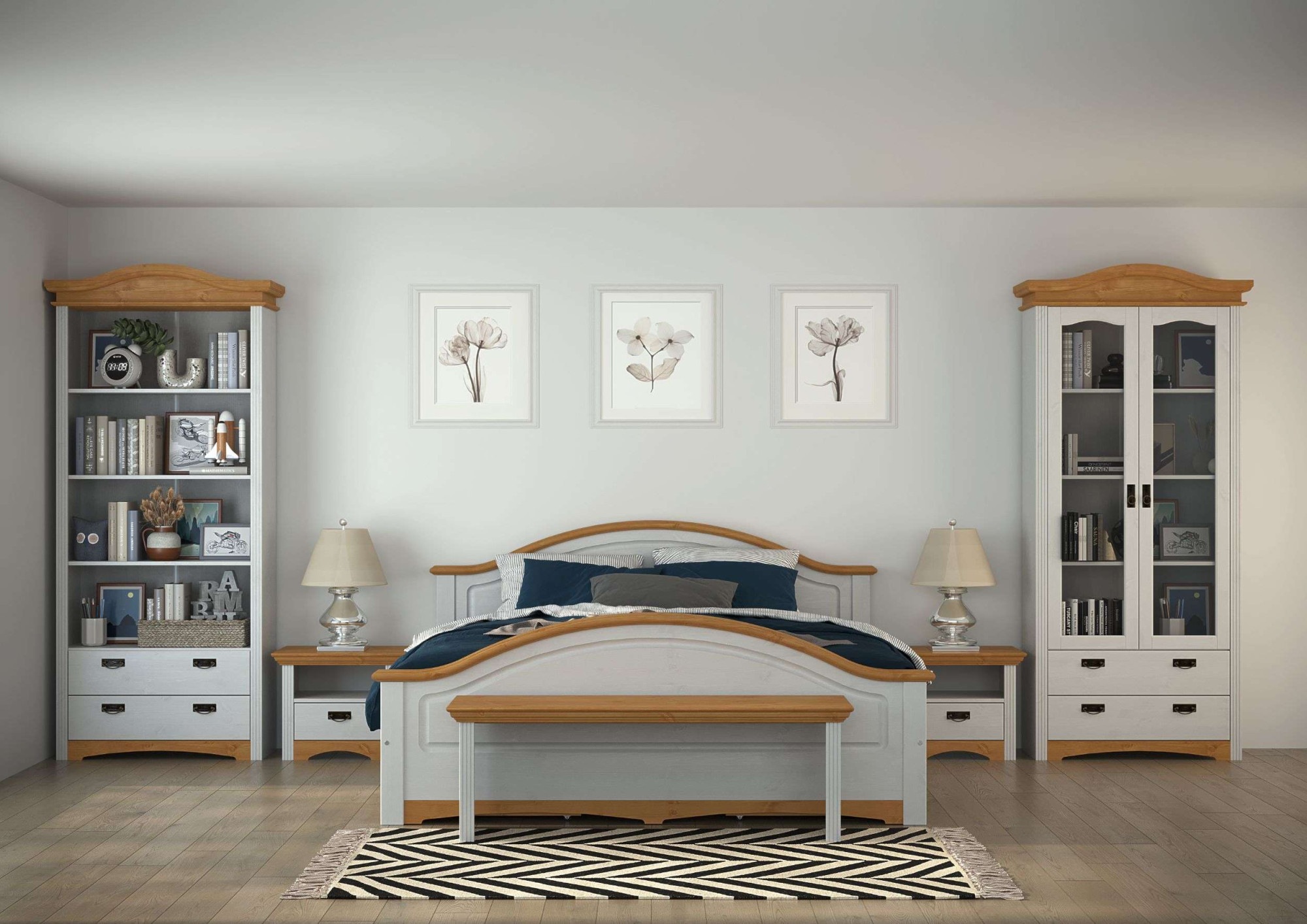 OTTO home Regal »Konrad, Standregal, Bücherregal, Stauraum« aus massiver Kiefer, Breite 94 cm, Höhe 208 cm, mit Schubladen, FSC®