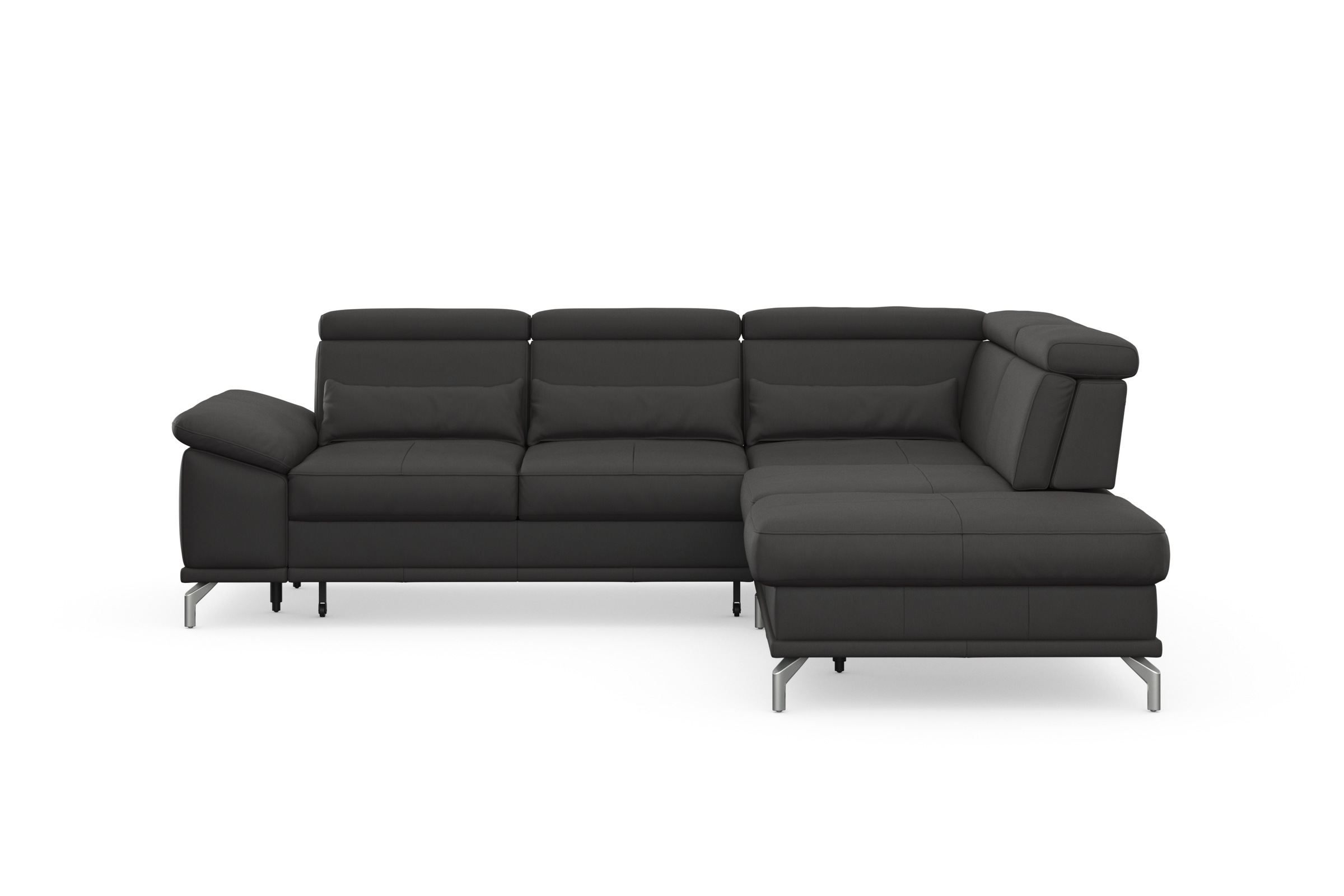 sit&more Ecksofa »Cabrio L-Form, mit Sitztiefenverstellung, Arm- und Kopfteilverstellung«, 3 Nierenkissen, Federkern, optional Bettfunktion und Stauraum