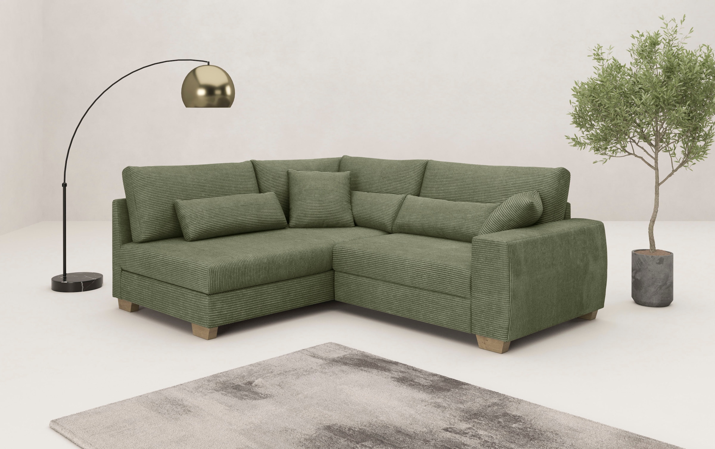 Mr. Couch Ecksofa "Hilla L-Form", Mit Federkern, wahlweise mit Bettfunktion günstig online kaufen
