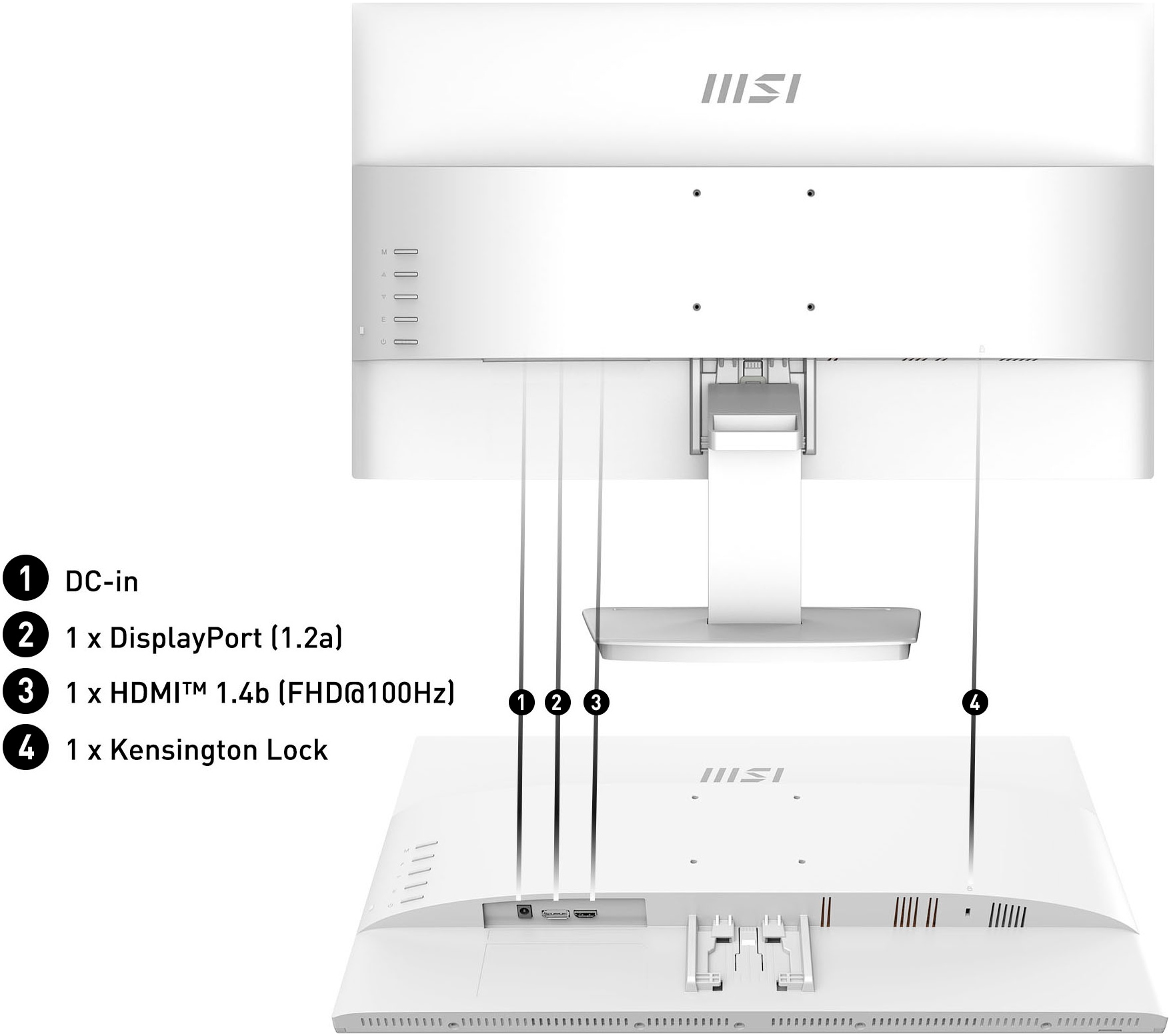 MSI LED-Monitor »PRO MP2412W« 60 cm/24 ″  1920 x 1080 px Full HD 1 Reaktionszeit 100 Hz