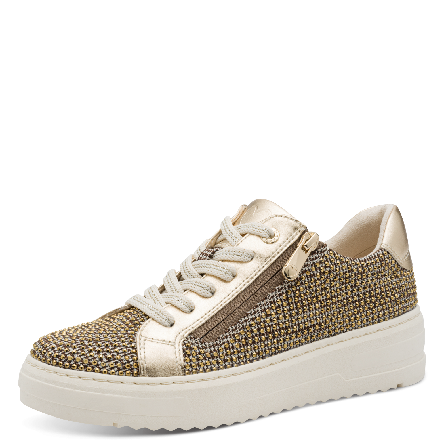 MARCO TOZZI Plateausneaker, Freizeitschuh, Halbschuh, Schnürschuh mit Glitz günstig online kaufen