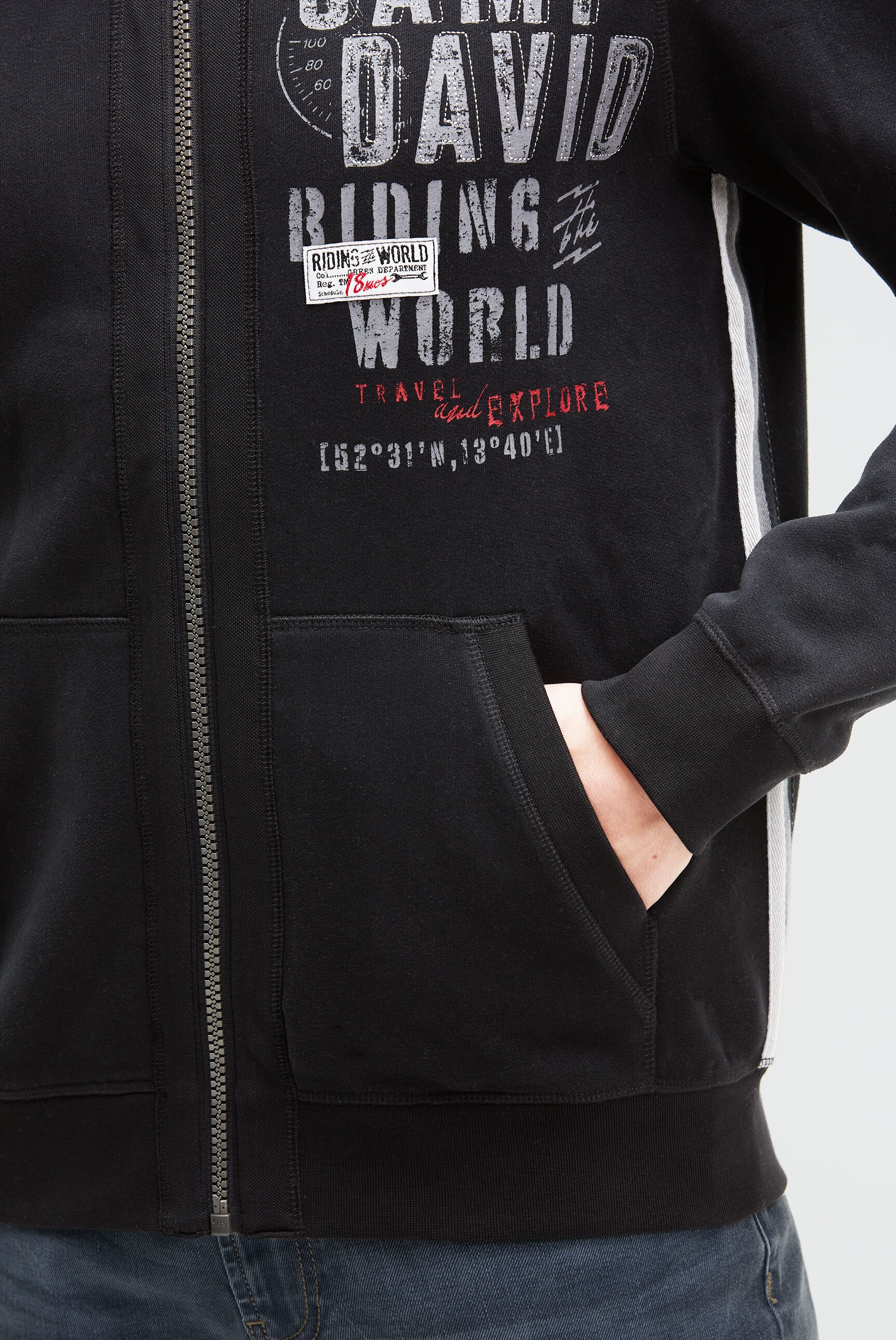 CAMP DAVID Sweatjacke mit Stehkragen