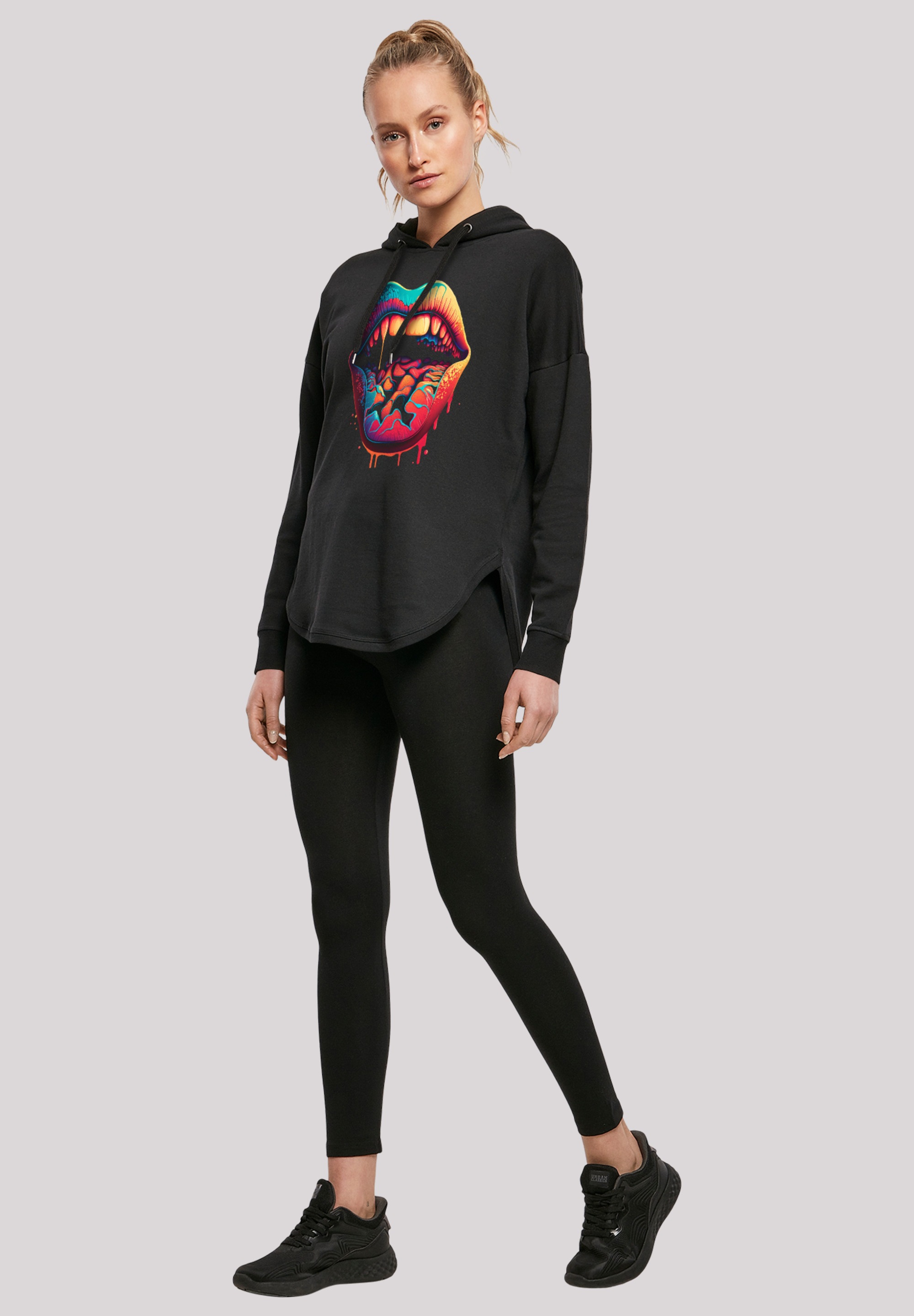F4NT4STIC Kapuzenpullover »Drooling Lips OVERSIZE HOODIE«, Print