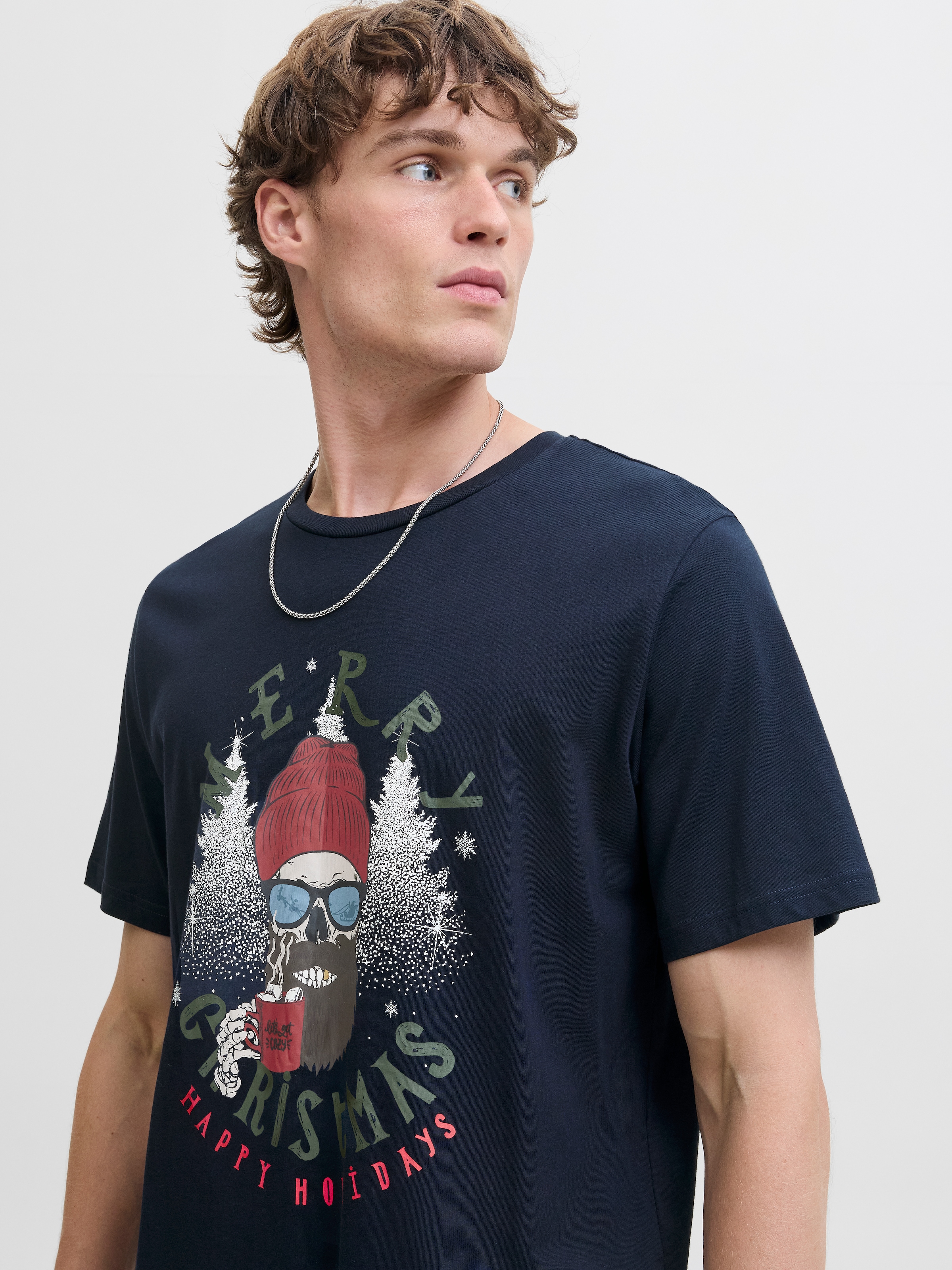Jack & Jones Kurzarmshirt »JJNOEL XMAS TEE SS CREW NECK«