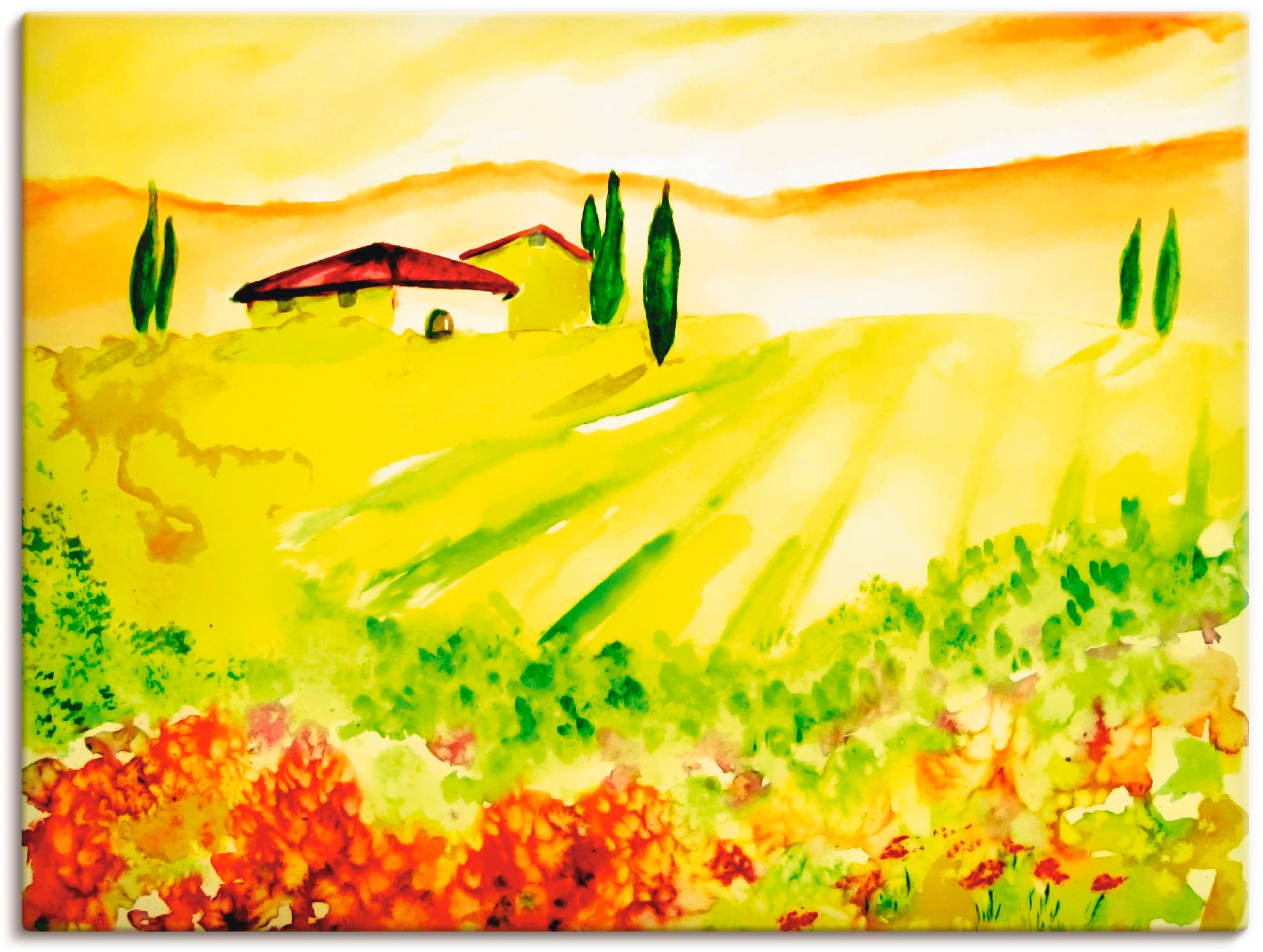 Artland Wandbild »Licht als St.), (1 in oder BAUR Felder, | Wandaufkleber bestellen der Größen versch. Poster Toskana«, Leinwandbild