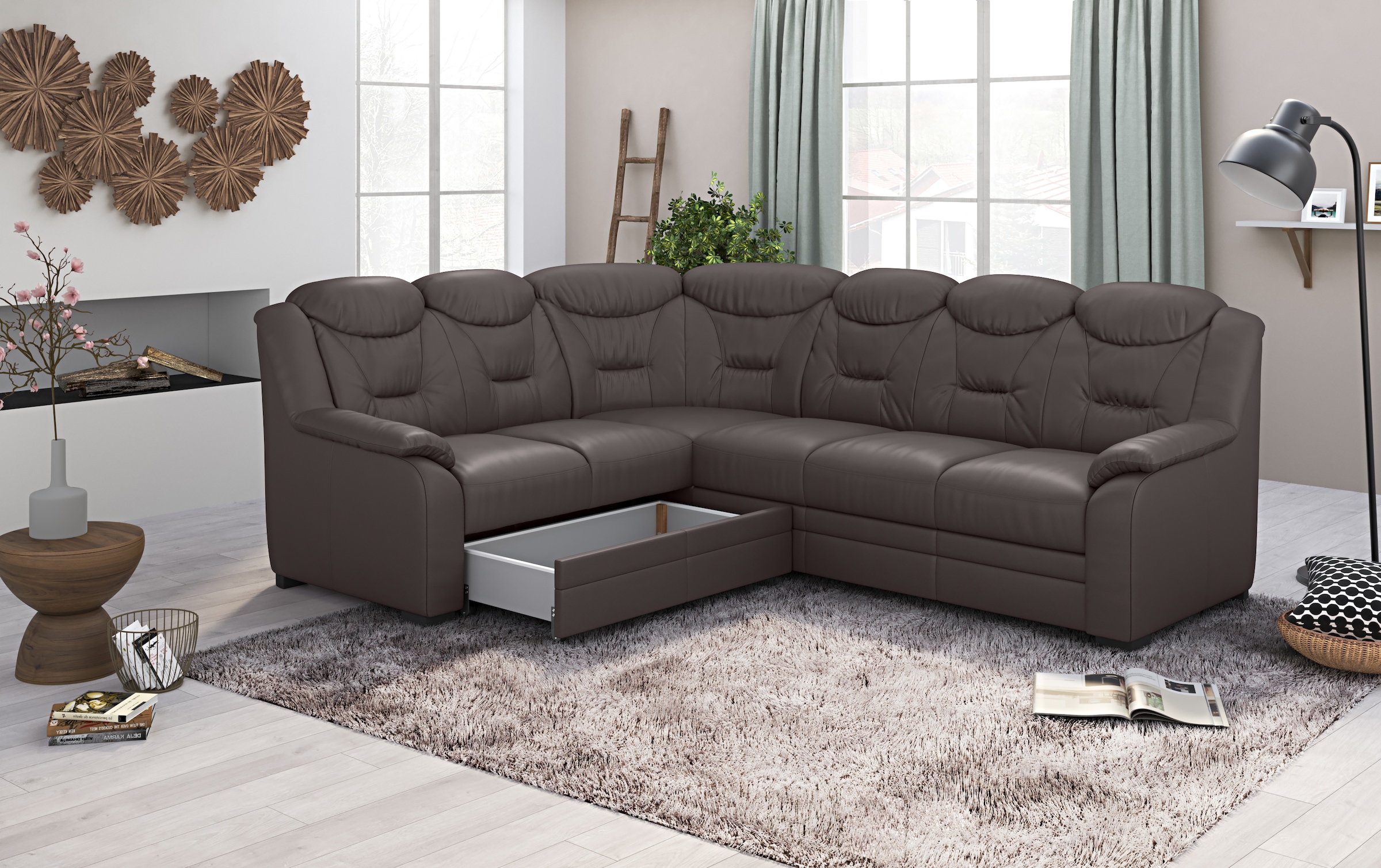 COTTA Ecksofa »Marcus L-Form«, wahlweise mit Bettfunktion & Stauraum