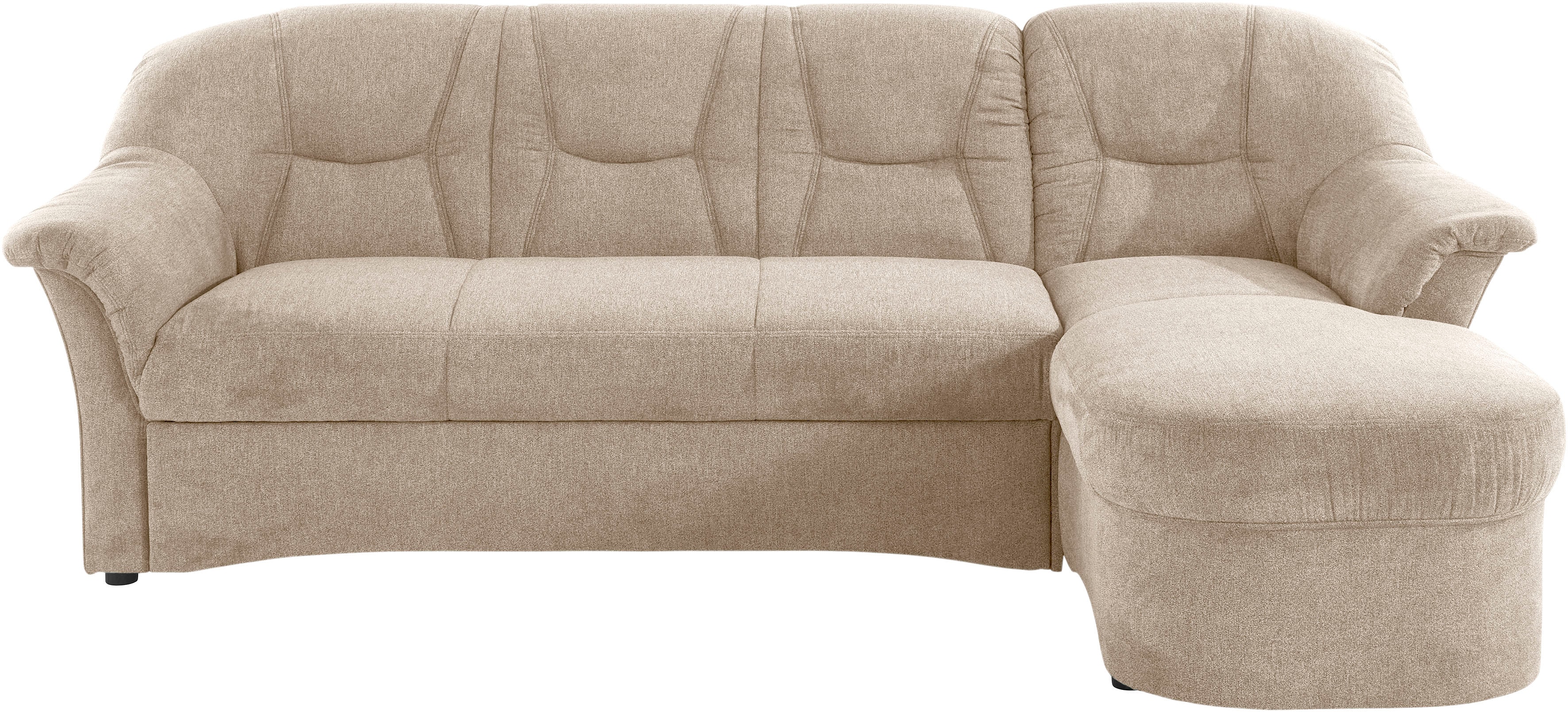 DOMO collection Ecksofa "SARAFINA 232x146 cm, auch mit Federkern für noch mehr Sitzkomfort" whlw. mit Bettfunktion, L-Form