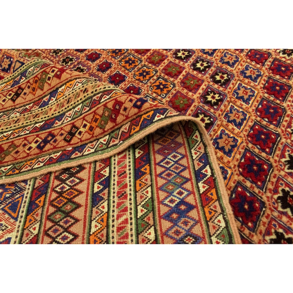 morgenland Wollteppich »Kelim Afghan Teppich handgewebt orange«, rechteckig, Kurzflor