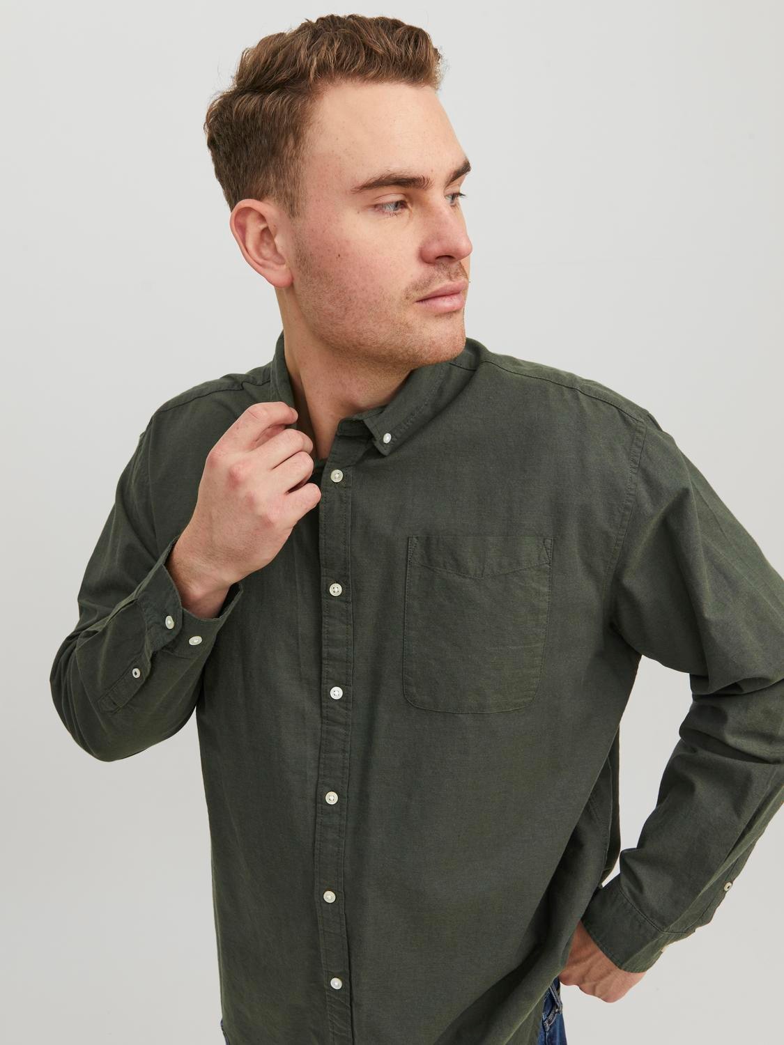 Jack & Jones Herren Freizeit Hemd JJEOXFORD Comfort Fit Plussize günstig online kaufen