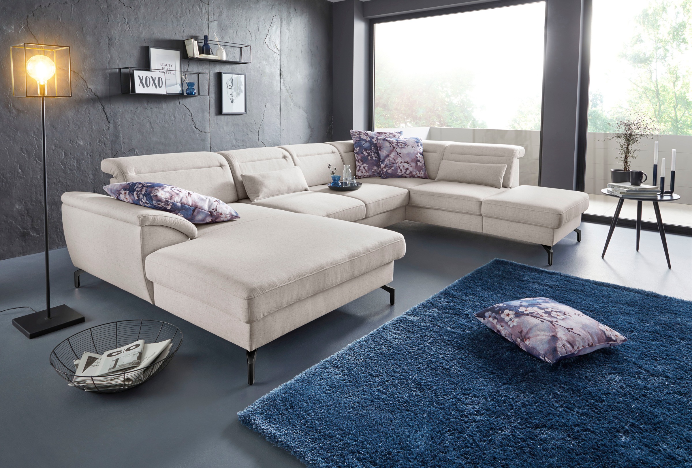 Sit & More Percy U-Shape Sectional Sofa Beige 4