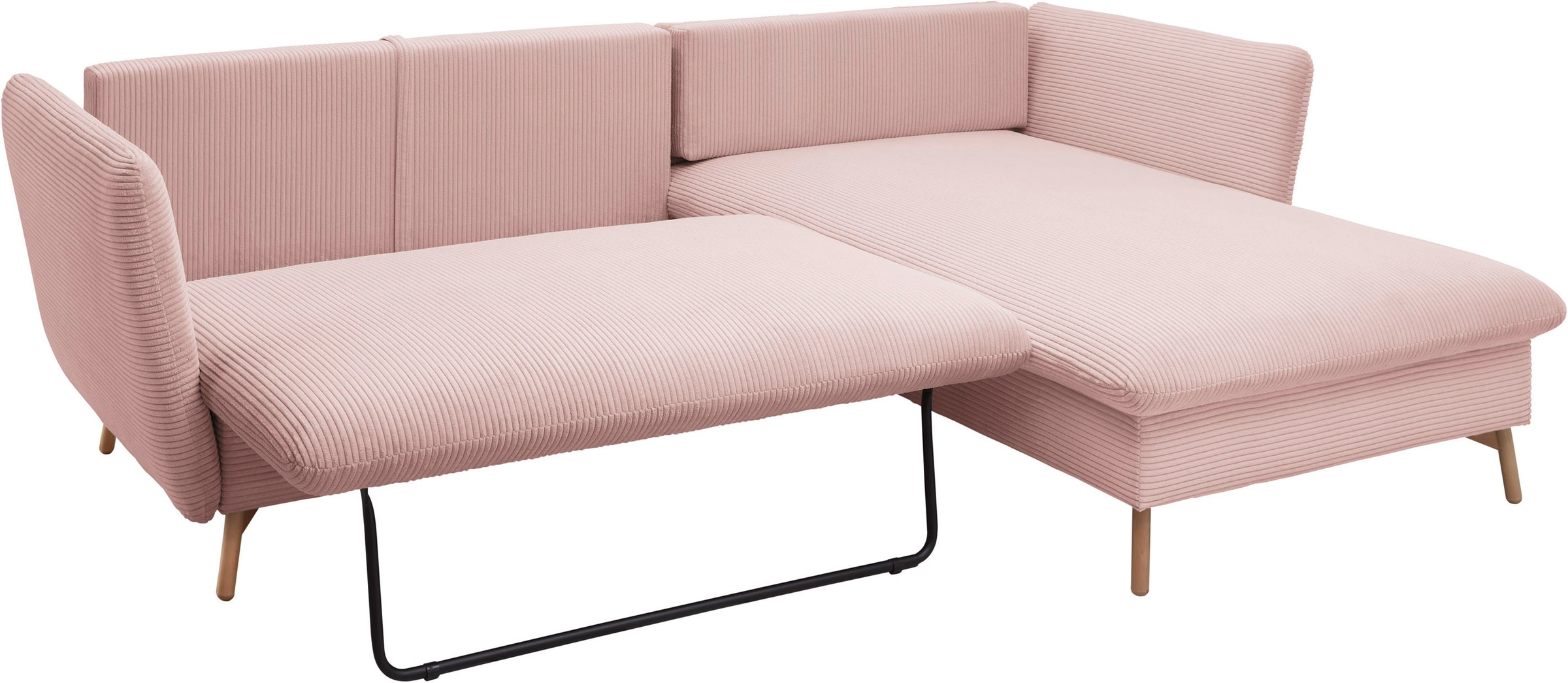andas Ecksofa »MERLE, 258 cm, L-Form, traumhafter Cord,«, mit Bettfunktion und Bettkasten, Liegefläche 224 x 139