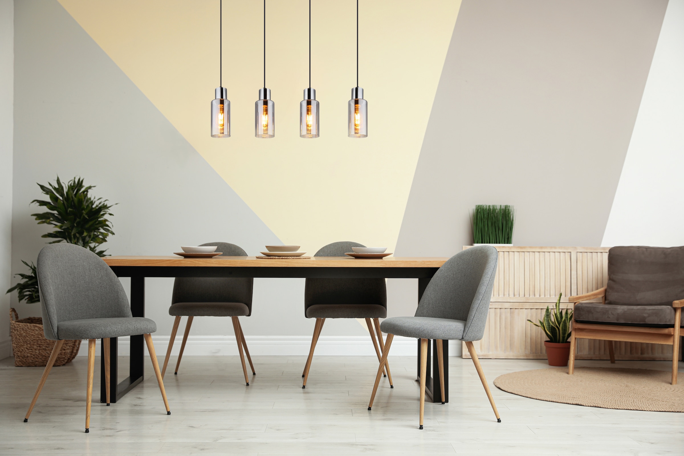 GLOBO LIGHTING Hängeleuchte »LIDARIA«, Leuchtmittel E27 | ohne Leuchtmittel, Hängelampe/Pendelleuchte/Esszimmer/Wohnzimmer/Esstisch