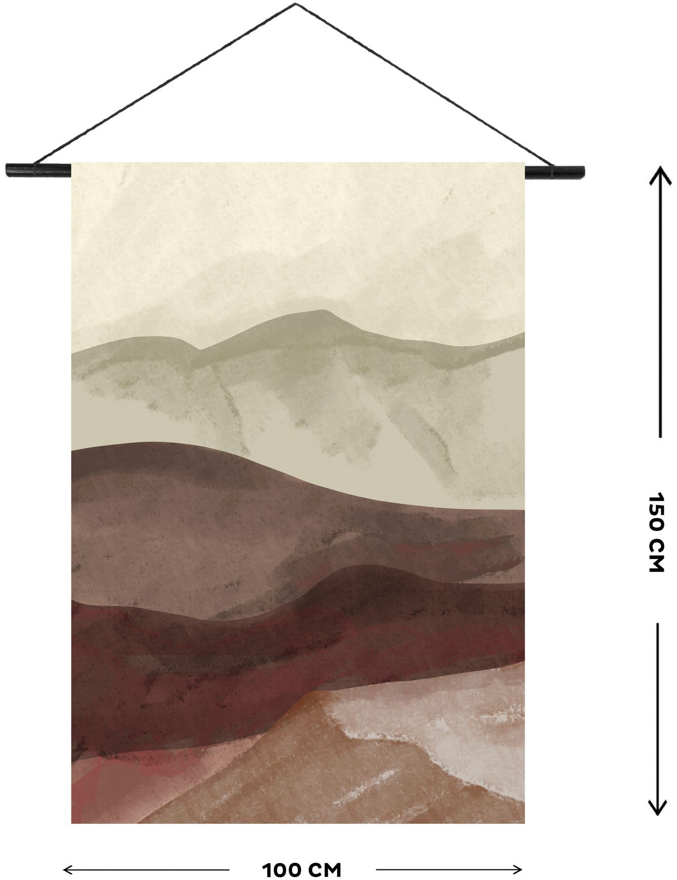 Art for the home Wandbild »Horizont Aquarell«, (1 St.), Wandteppich XL
