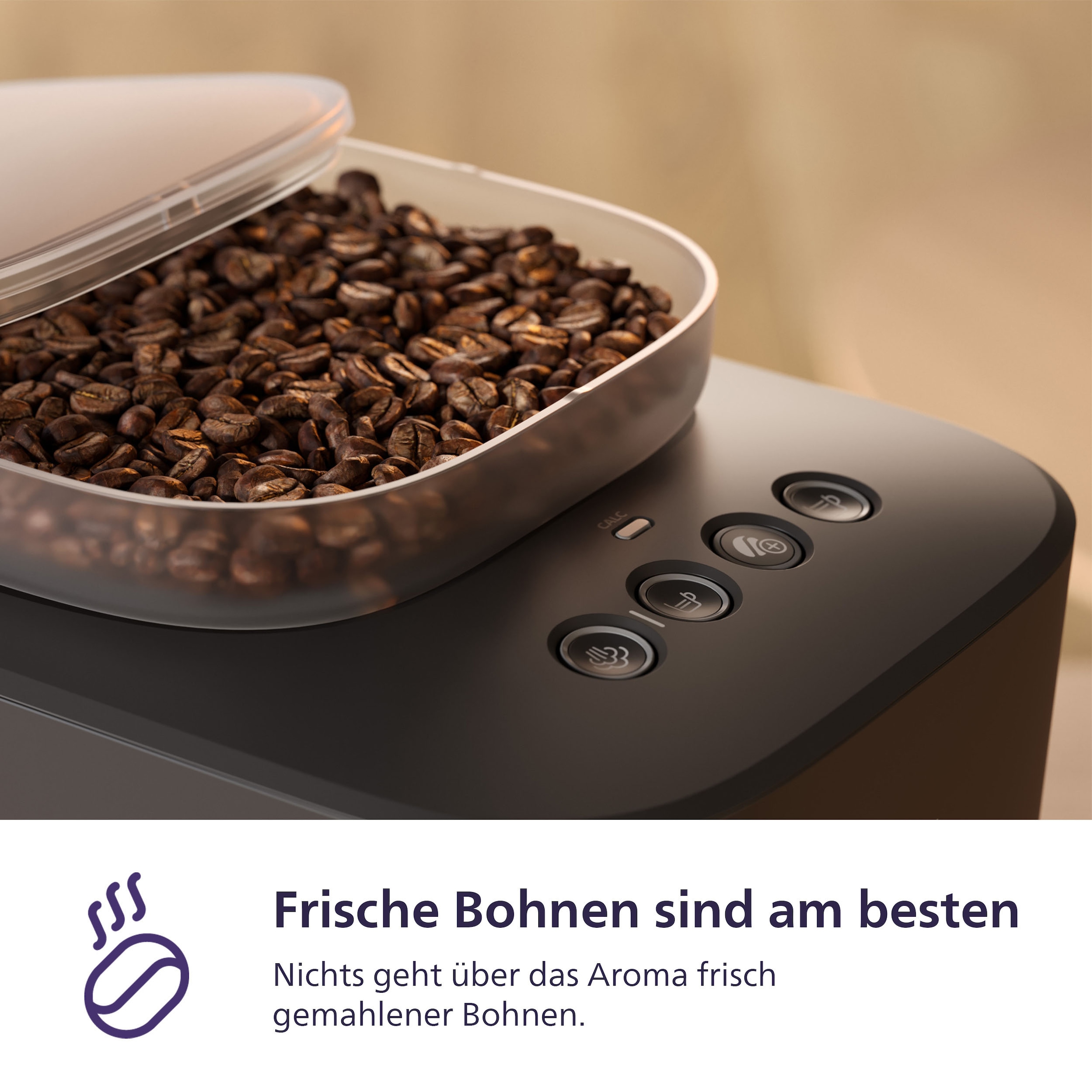 PHILIPS baristina Espressomaschine »Latte BAR400/60 mit Mahlwerk für ganze Bohnen und Milchschaumdüse« 3 Schaumarten, 16 bar Pumpendruck, Schwarzgrau​