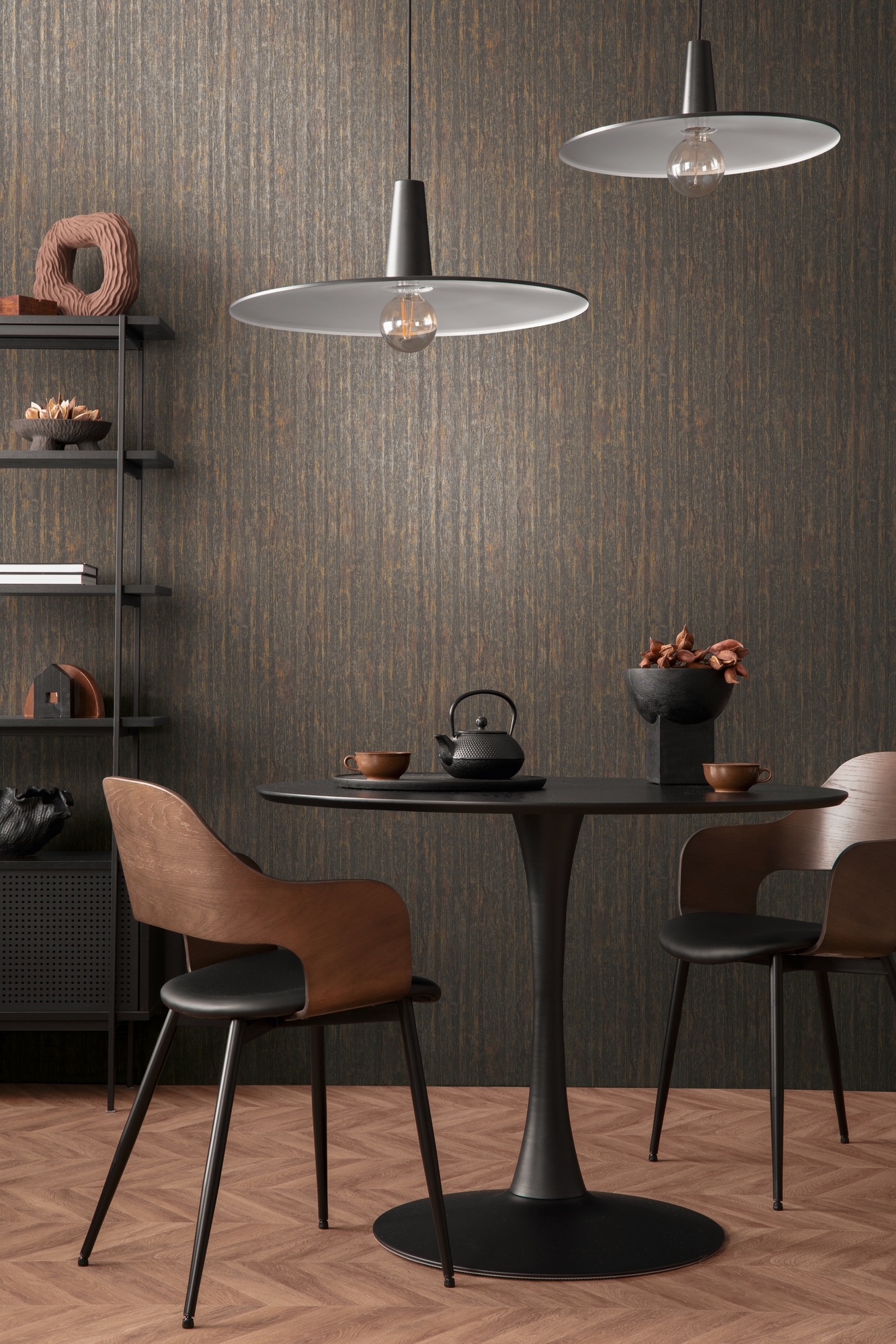 living walls Vliestapete »Smart Surfaces Holz-Optik Tapete Mustertapete Struktur-Optik Natur«, leicht glänzend, Vliestapete Metallic-Effekt für Schlafzimmer Küche Wohnzimmer Holz