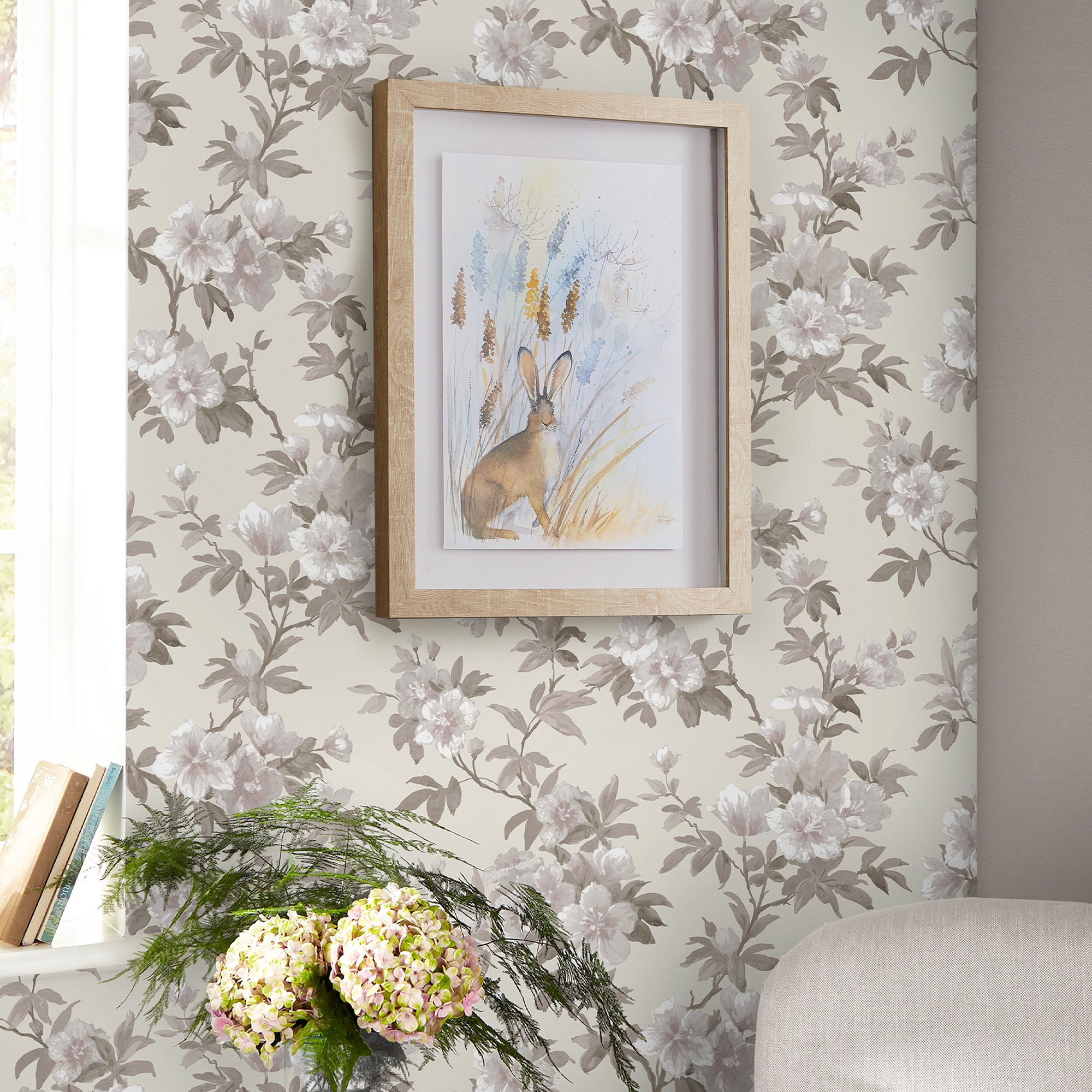 Laura Ashley Vliestapete "Rosamund Natural" Geblümt Glatt 10mx52cm (ca. 5m2)