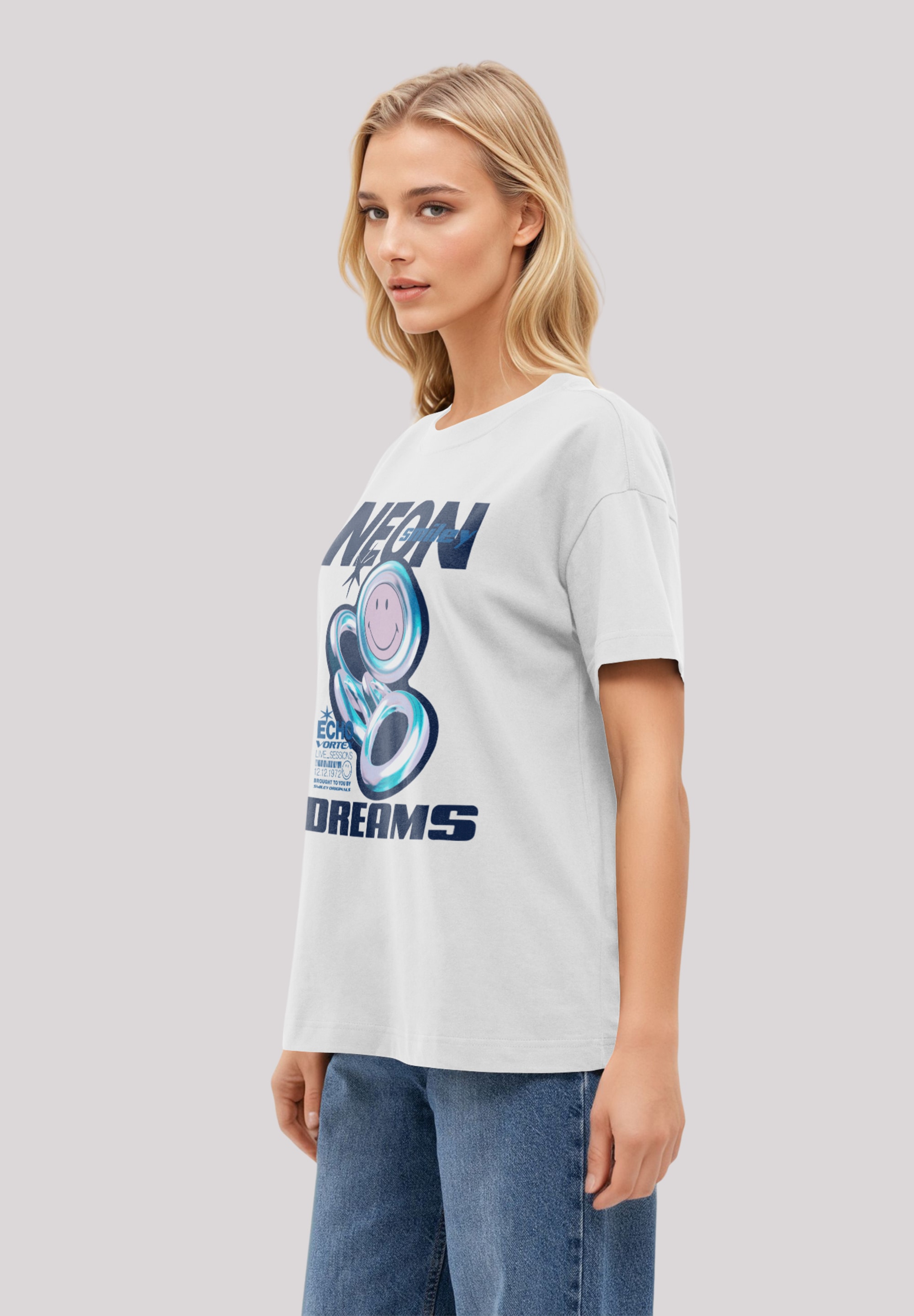 F4NT4STIC T-Shirt »Smiley Originals Neon Dreams Rave Wear«, Premium Qualität