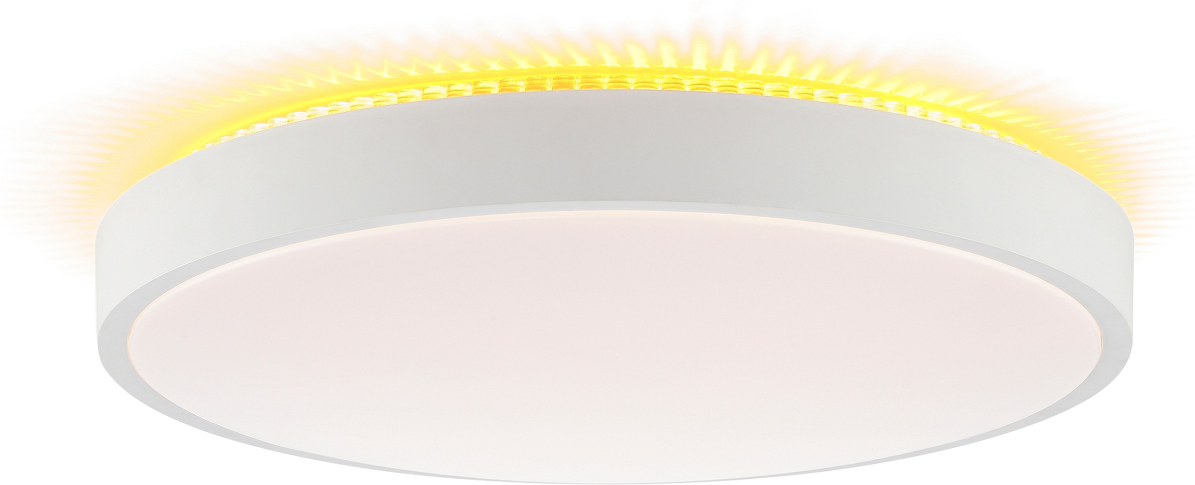 Brilliant LED Deckenleuchte »Solistra« LED-Modul 1 Stk. Warmweiß Ø 45 cm, 2950 lm 3000 K, Backlight-Lichteffekt, 3 Lichtmodi, weiß