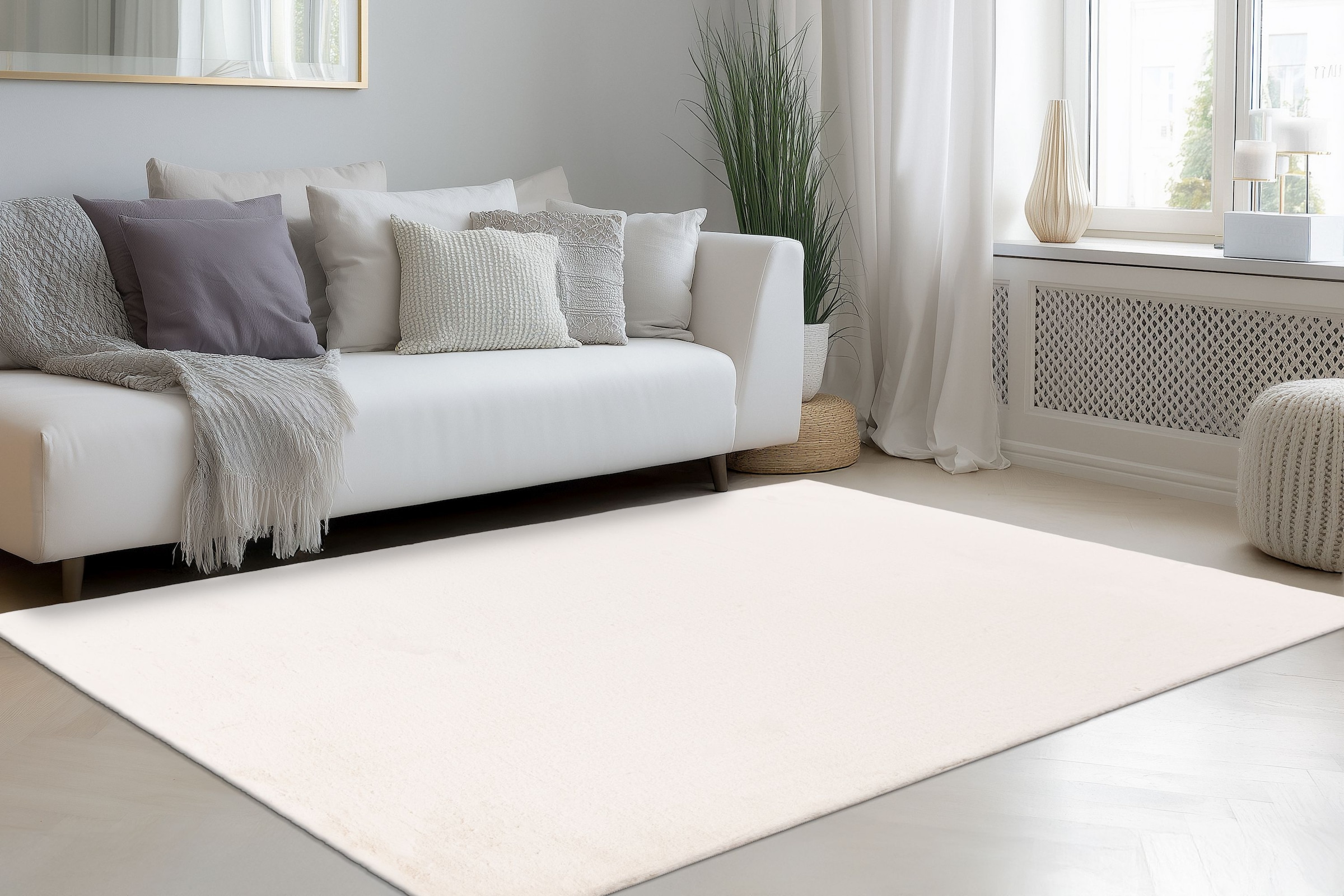 Kayoom Hochflor-Teppich »Emperor 525« rechteckig 23 mm Höhe weicher Hochflor, Fell Haptik, Wohnzimmer