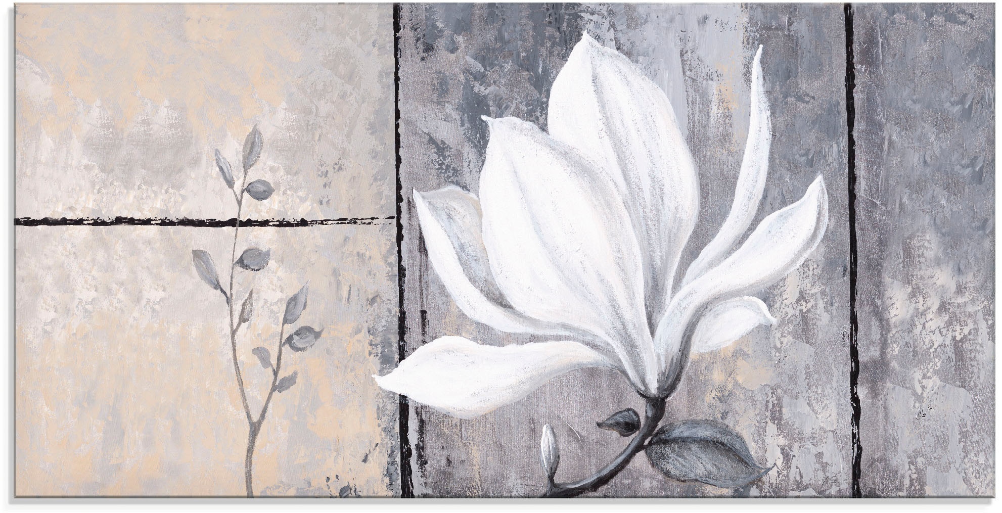 Artland Glasbild "Klassische Magnolie" Blumen 1 Stk. tlg. in verschiedenen Größen