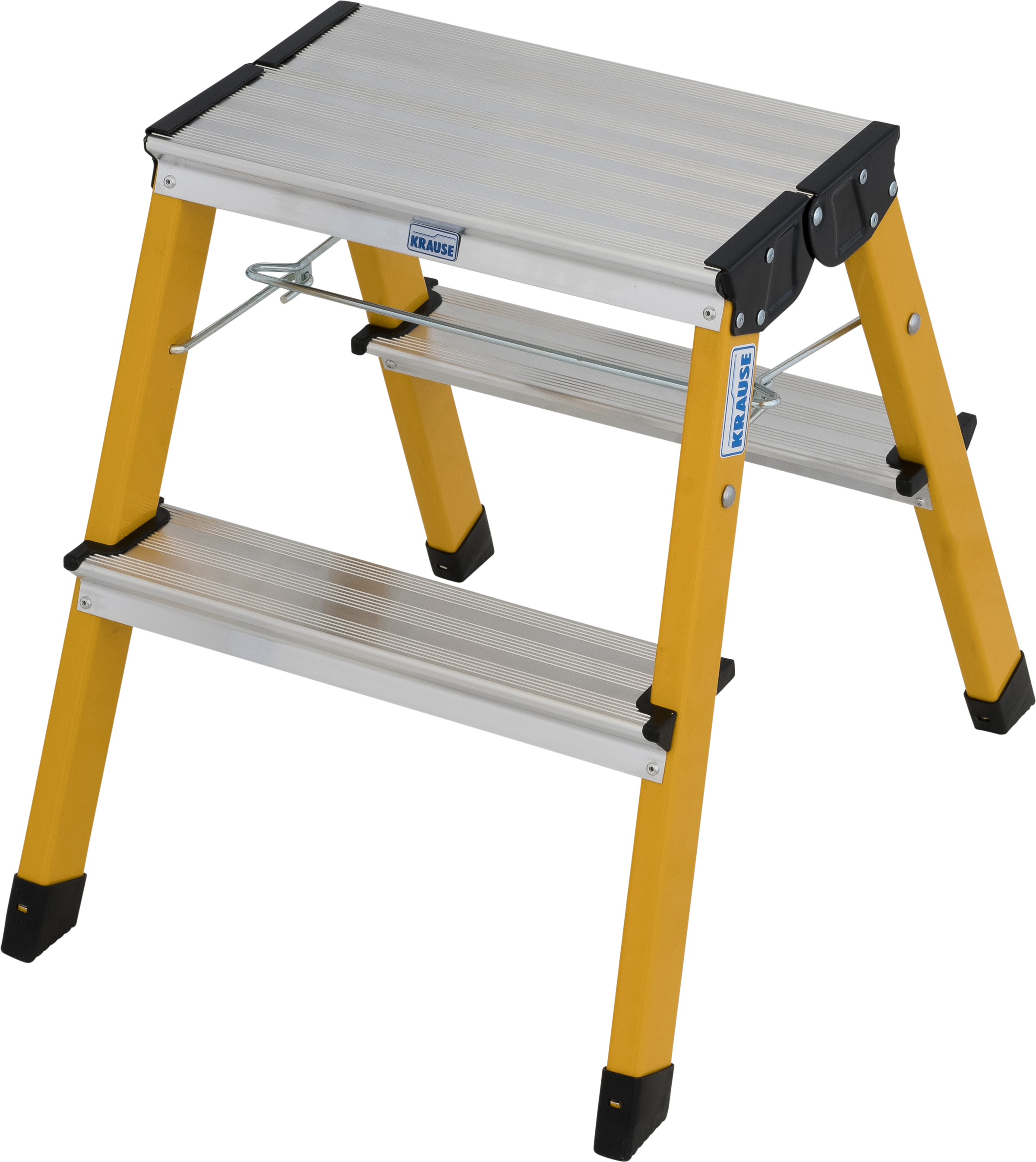 KRAUSE Klapptritt "MONTO Doppel-KlappTritt Treppy", B/H/L: 40cm x 20cm x 55cmaluminium, gelb, Leitern