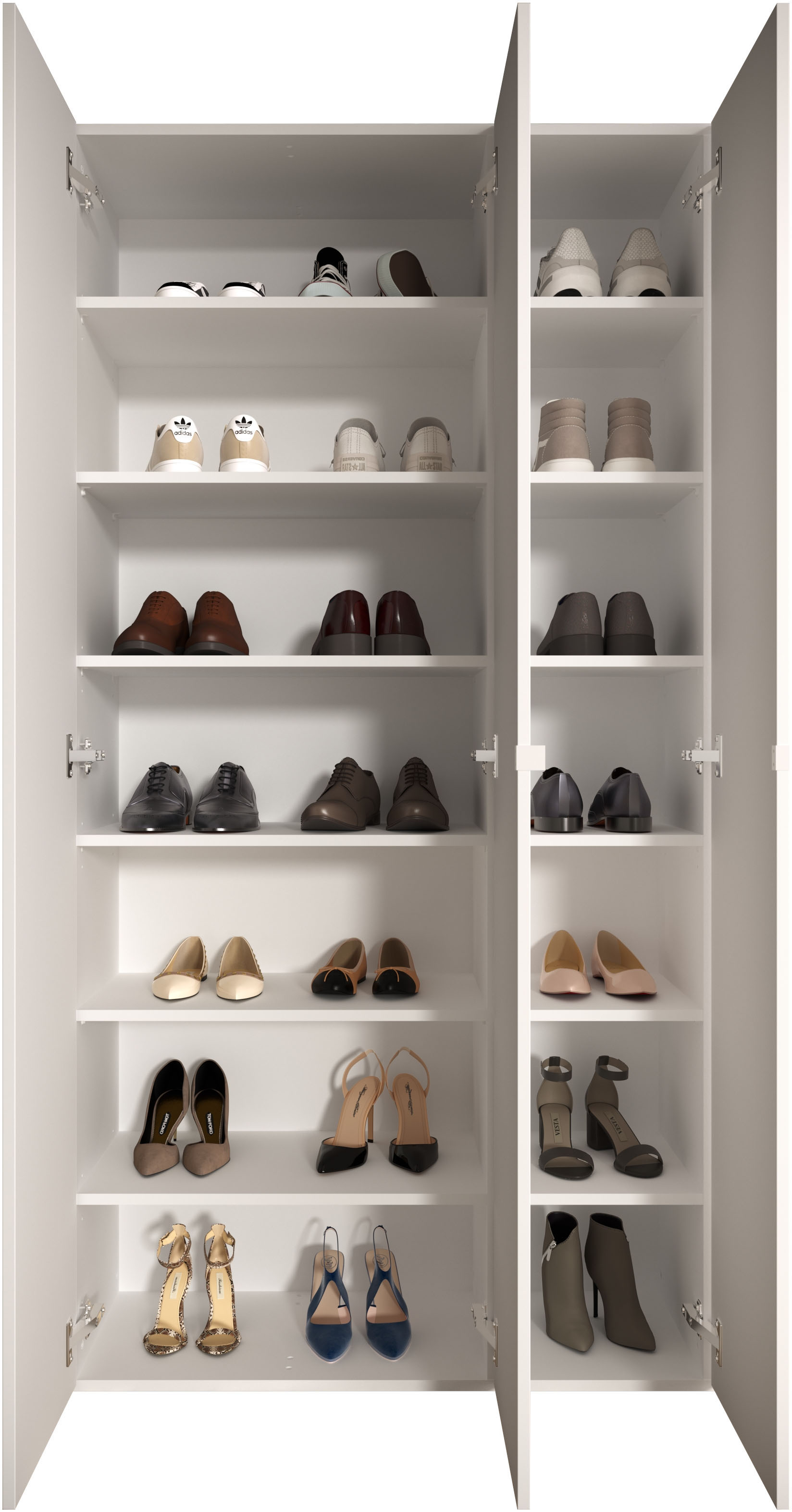 Thumbnail - INOSIGN Schuhschrank "SMILE Breite 95 cm, Höhe 184 cm, Schuhregal mit 7 Ebenen,", Schuhkommode in Weiss Hochglanz Lack