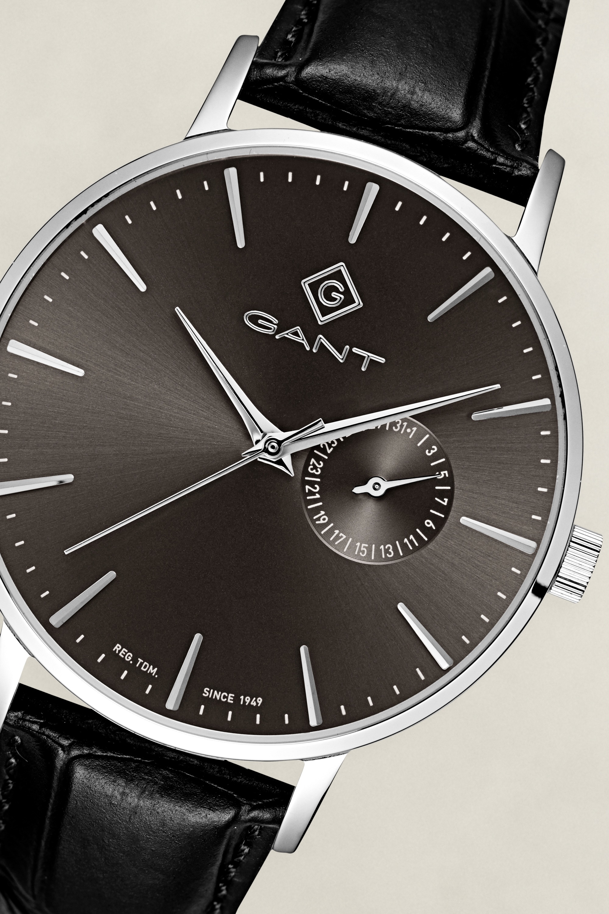 Gant Quarzuhr »Park Hill III« Armbanduhr, Herrenuhr, Lederarmband, analog, Tag