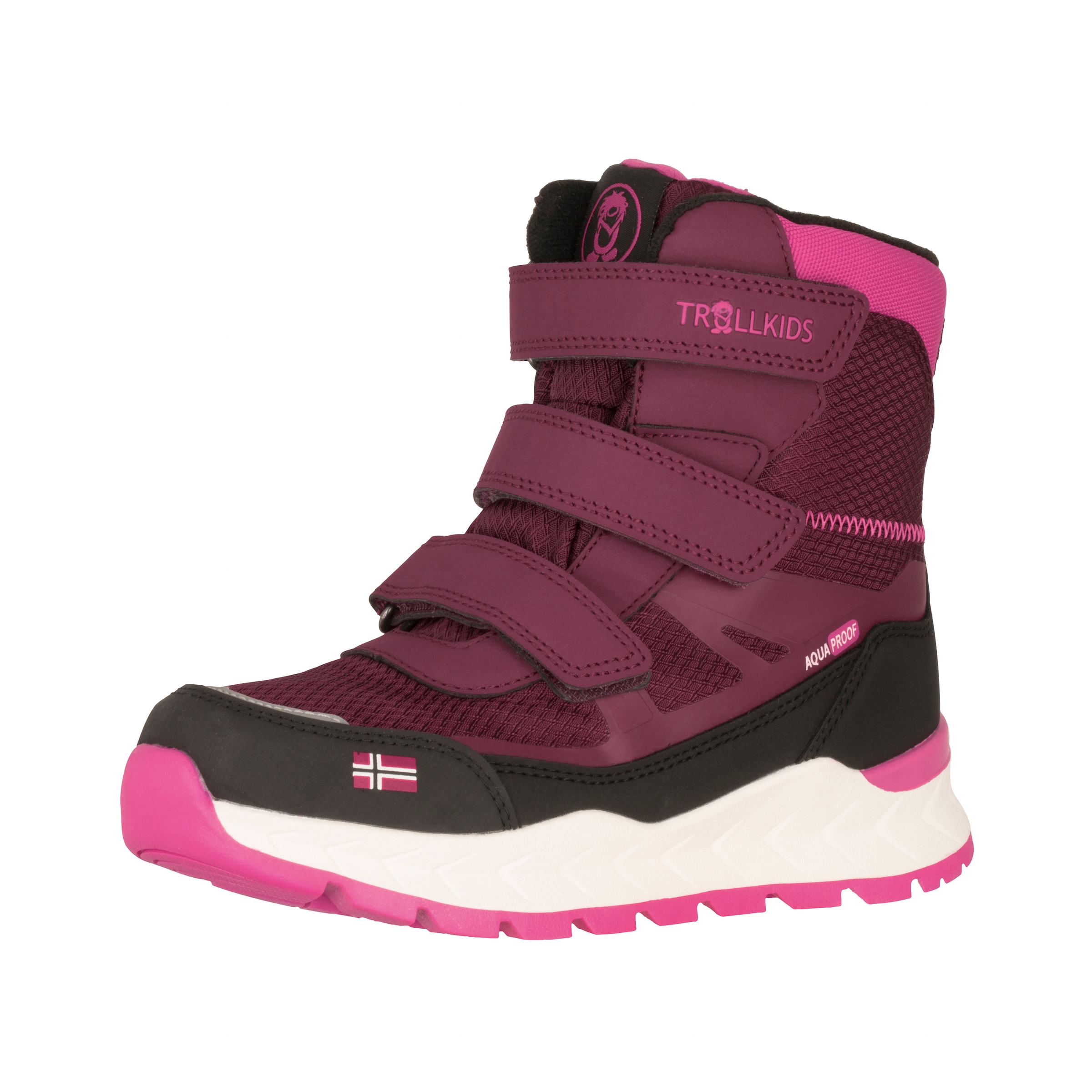 Winterstiefel TROLLKIDS "KIDS RAULAND WINTER BOOTS", Kinder, Gr. 40, rot (rotwood, magenta), Synthetik, Textil, Schuhe Winterstiefel, Snowboots, Winterstiefel, Winterschuhe, für Kinder, wasserdicht
