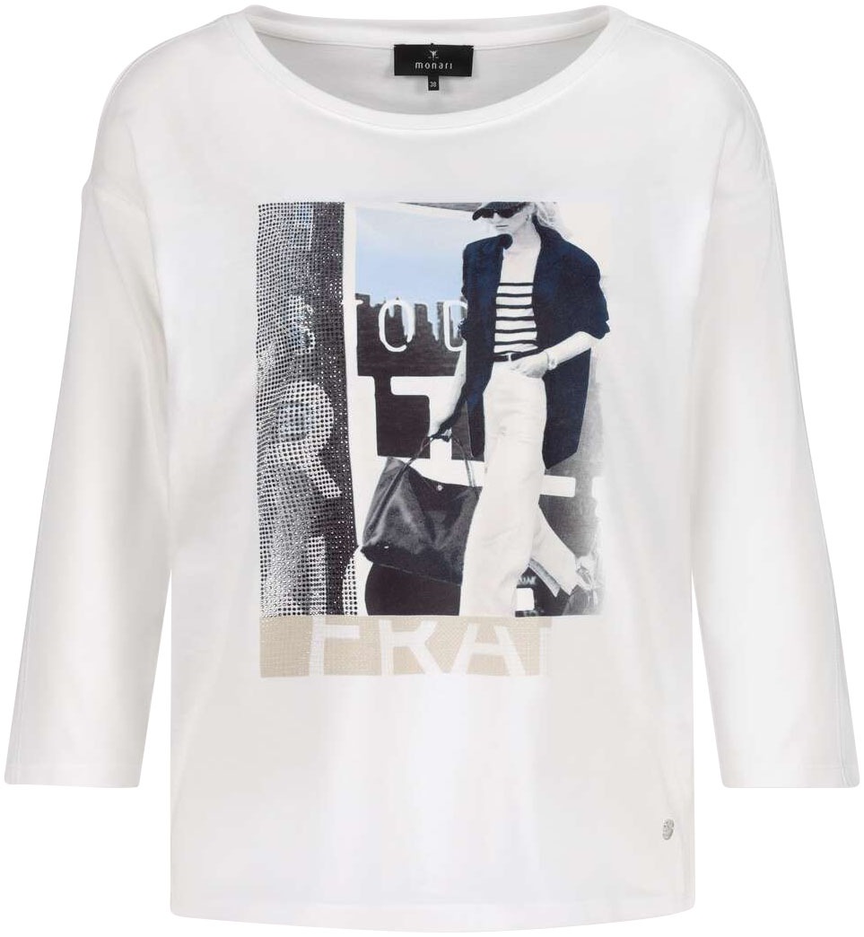 Monari Rundhalsshirt, mit Frontprint
