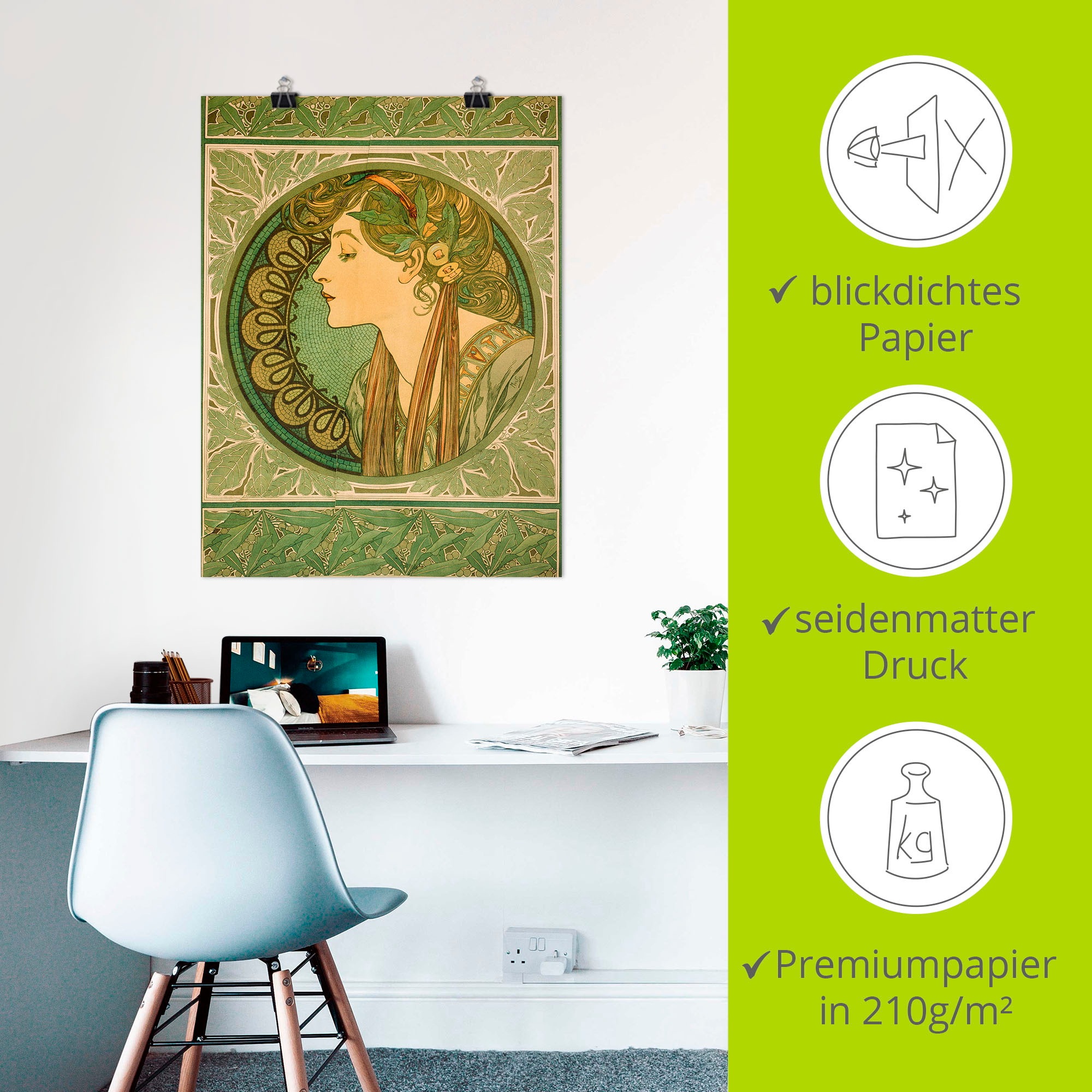 ARTLAND Lorbeer. 1921 Affiche Vert 45x60cm 3