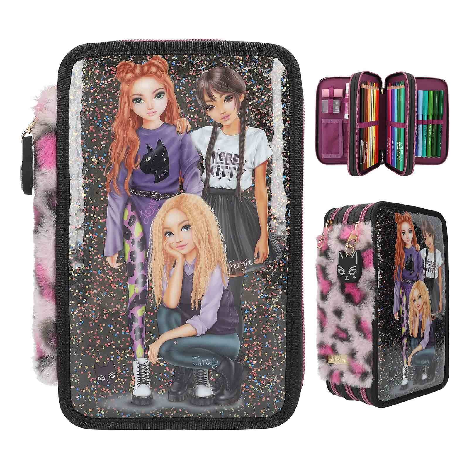 Depesche Buntstift »3-Fach Federtasche TOPModel 7,5 x 13 x 20 cm bunt«