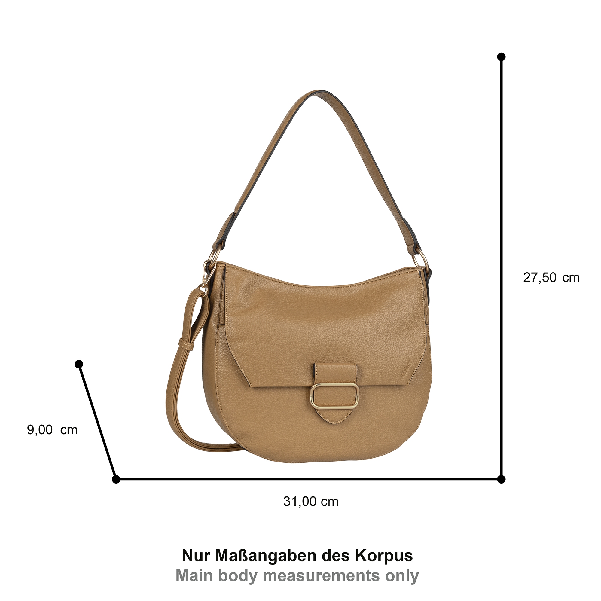 Gabor Hobo »Melora«, leicht genarbtes Lederimitat mit feinem Logo und goldenem Metallring