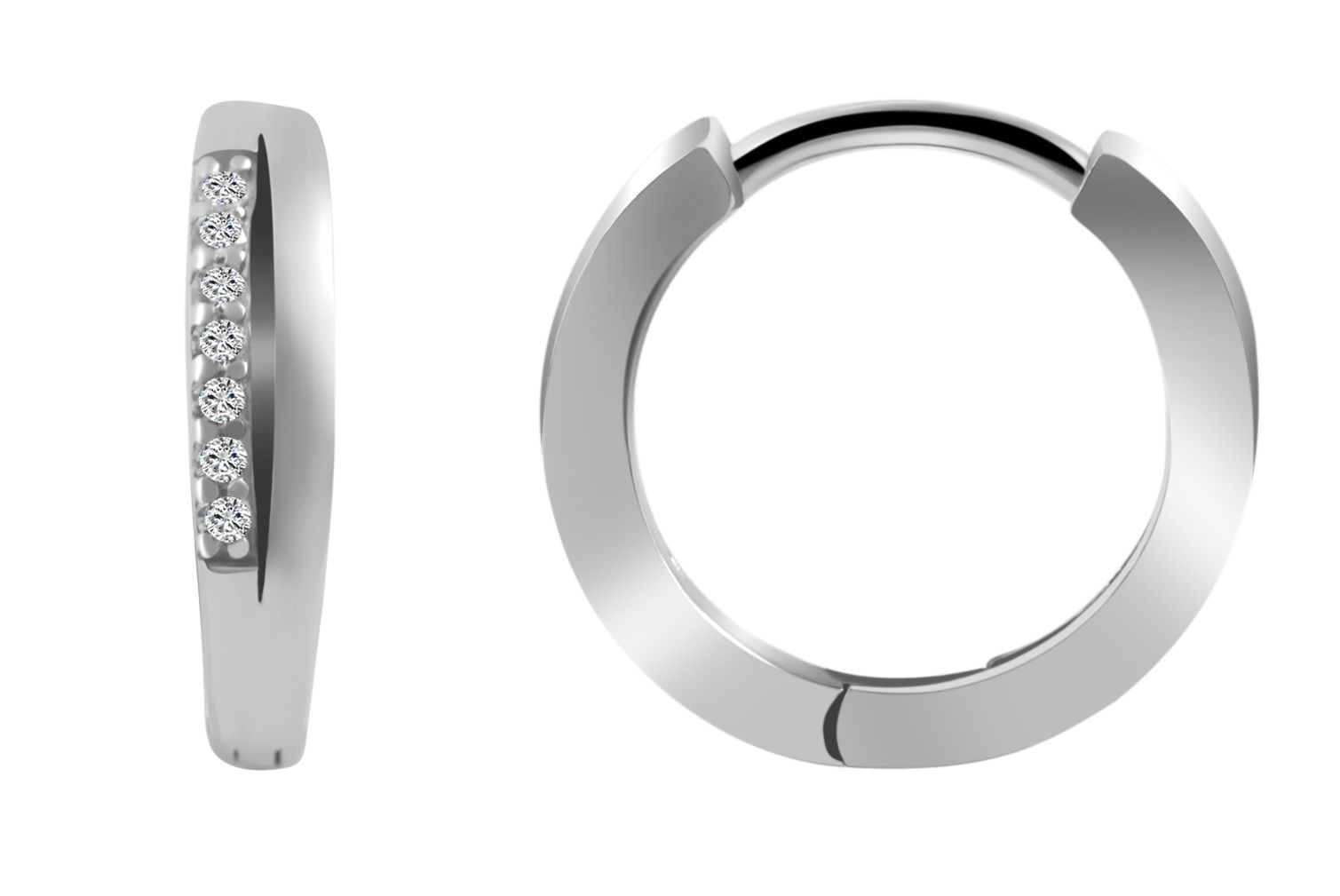 Adelia´s Klappcreolen »Damen Ohrringe – Klappcreole aus 925 Silber mit Zirkonia« Ideal als Geschenk zum einen besonderen Tag