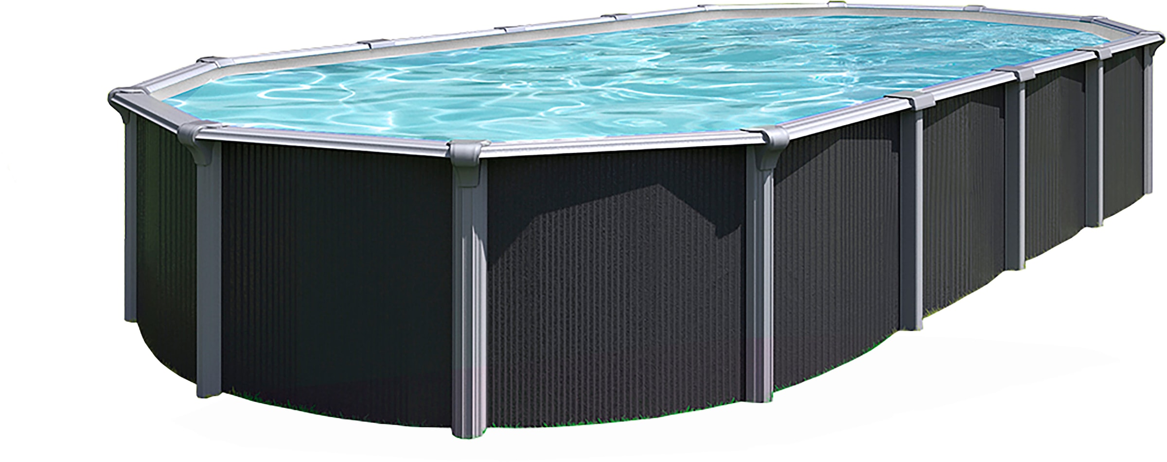 KWAD Ovalpool "Green line Evolution" 6,1x3,7x1,32 design Folie in blau, sand oder grau erhältlich