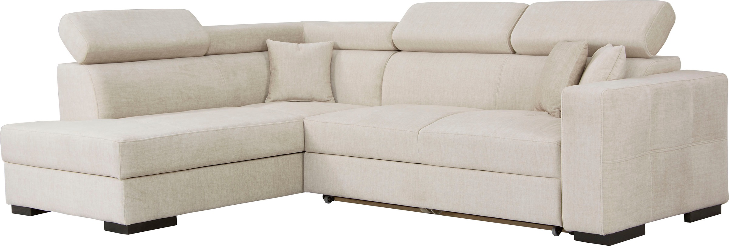 Home affaire Ecksofa »Tulio L-Form«, wahlweise mit Bettfunktion und Bettkasten, incl. 3 Zierkissen