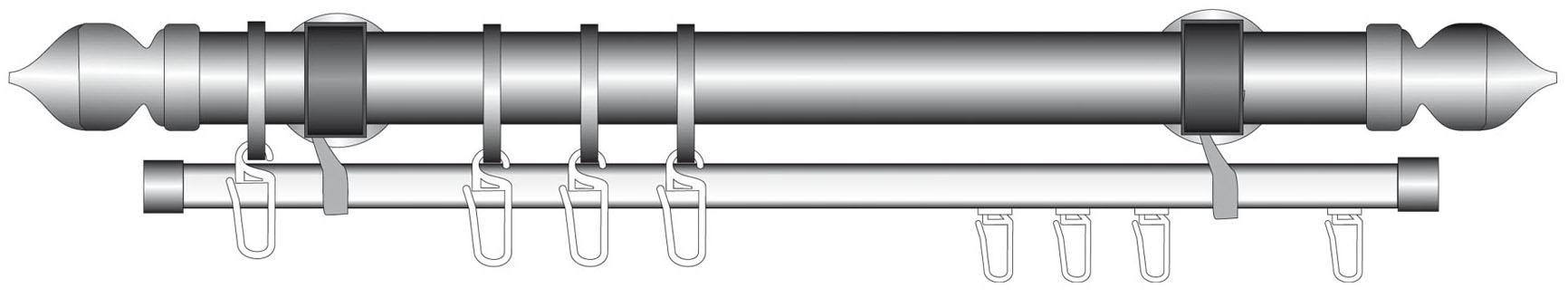 Liedeco U-Schiene »U-STORELAU01GS«, 1 läufig-läufig, Fixmaß