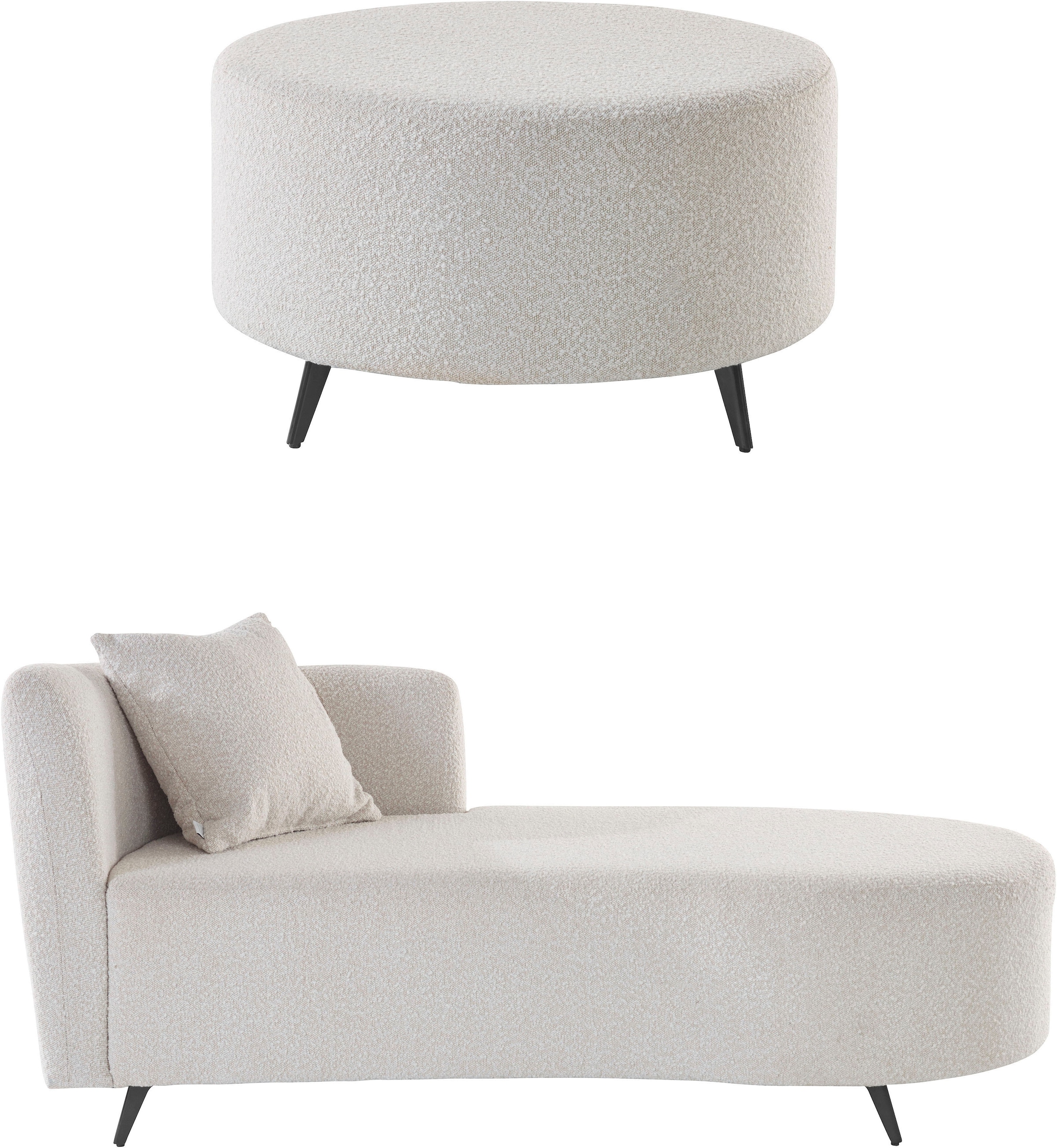 Home affaire Recamiere "Hulby" wahlweise mit und ohne Hocker und Armlehne l günstig online kaufen