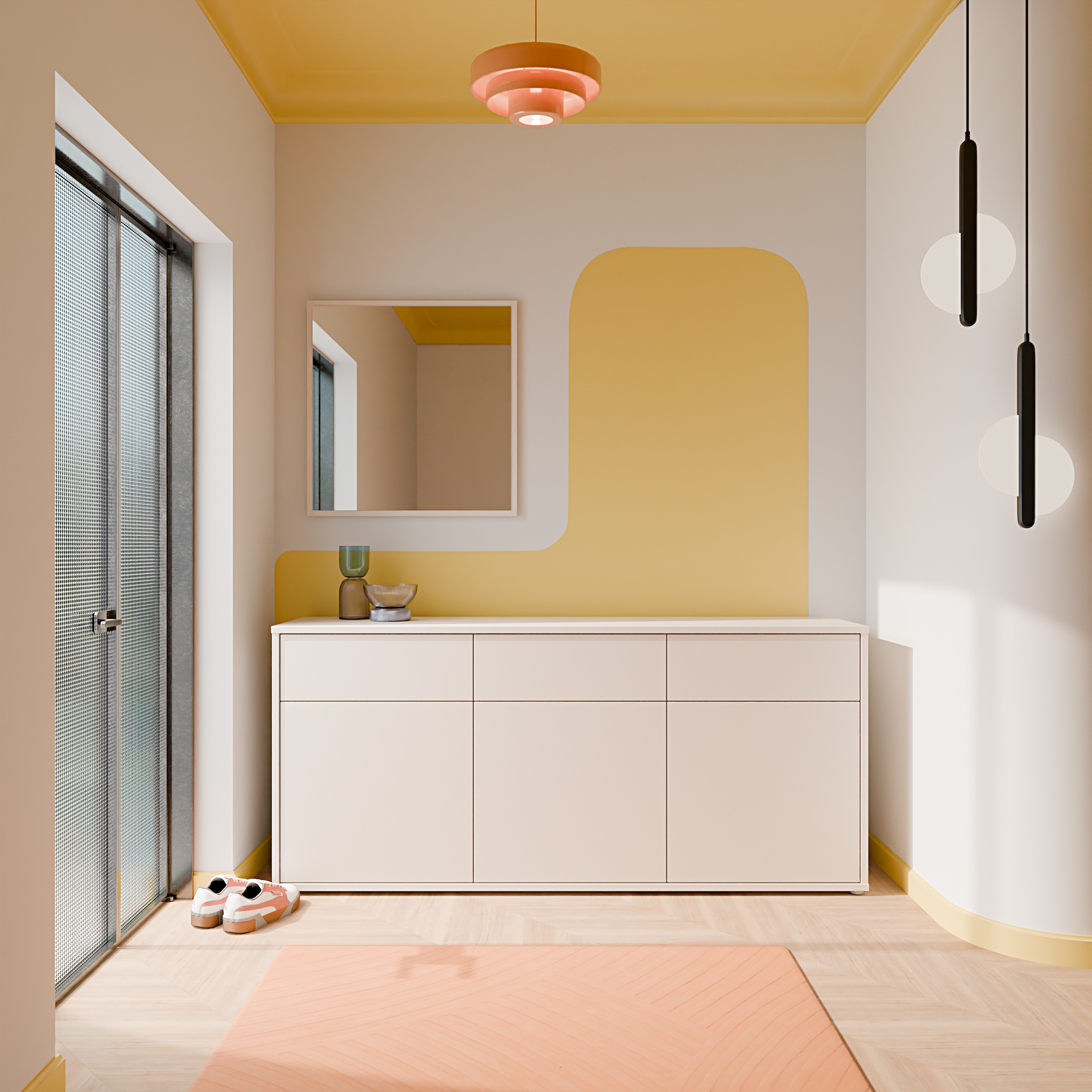 FORTE Sideboard »Alice Springs, Sideboard, Breite 184,2 cm, viel Stauraum« Schubkästen mit Vollauszug, Push to open, grifflos