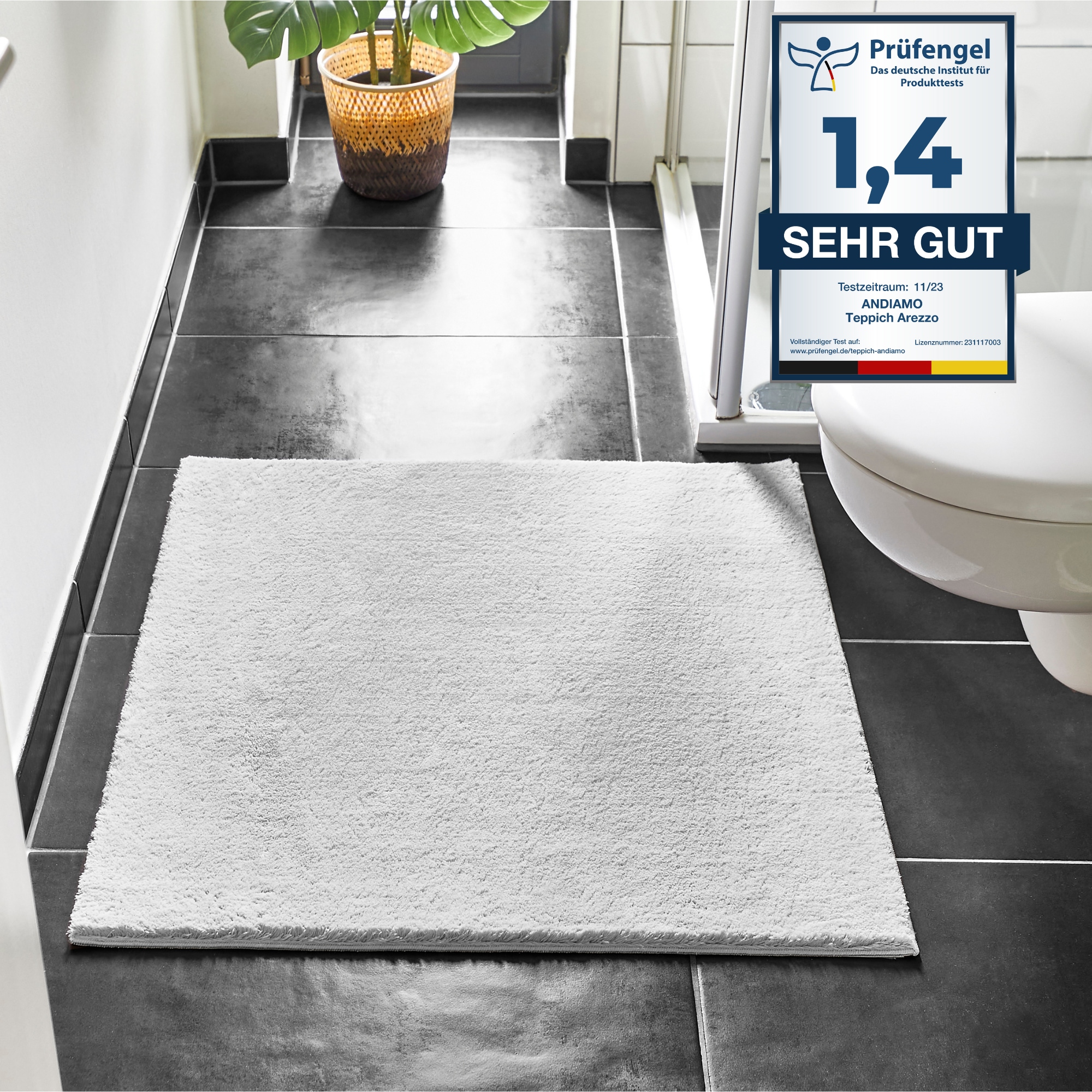 Andiamo Badematte "Arezzo" Höhe 16 mm rutschhemmend beschichtet fußbodenhei günstig online kaufen