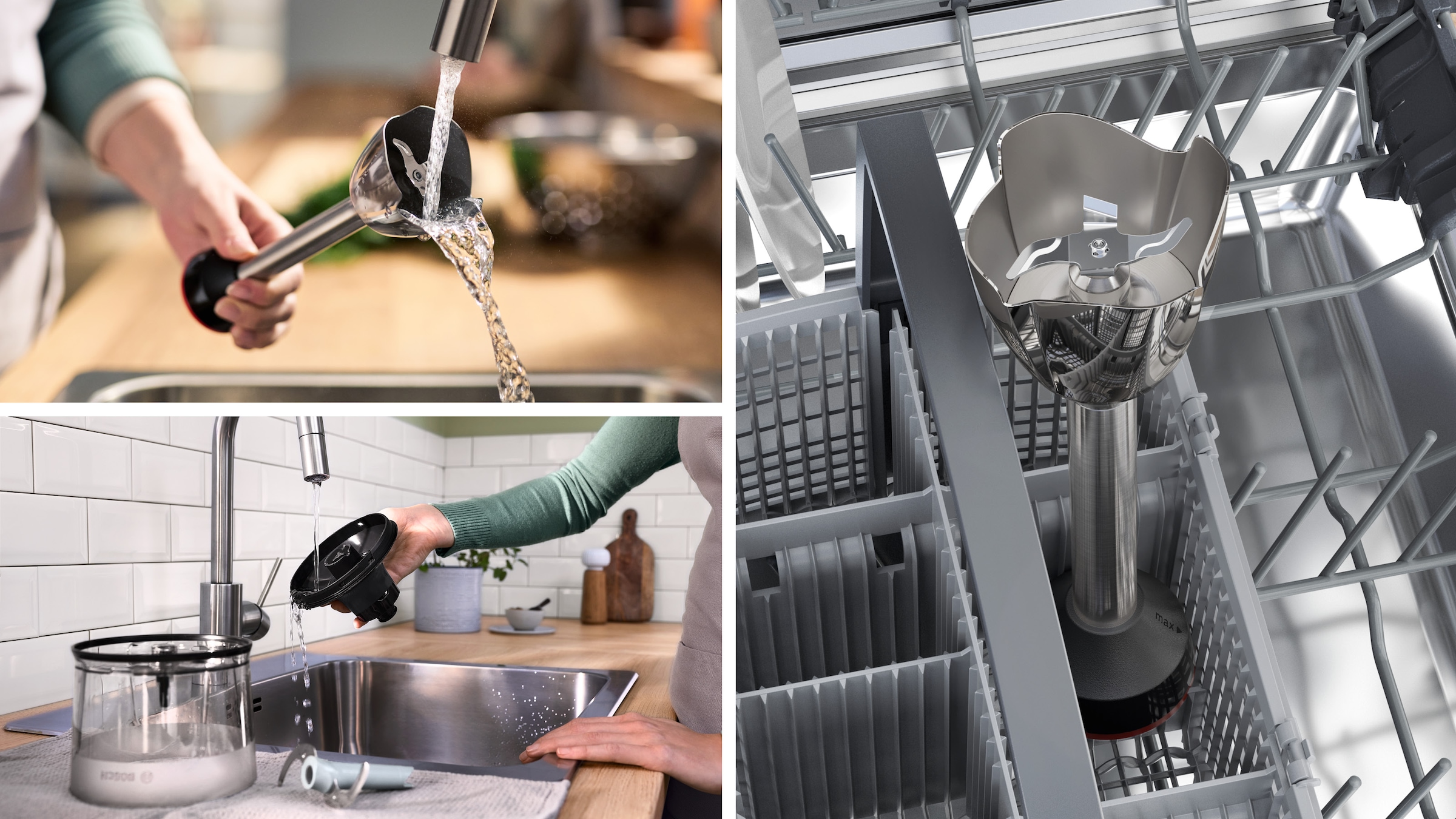 BOSCH Stabmixer »ErgoMaster Serie 6 MSM6M633, Zerkleinerer, Kartoffelstampfer, Edelst.«, 1000 W, Schneebesen, Becher, Metallkuplung, Luftkühlung, 10Jahre Motorgarantie