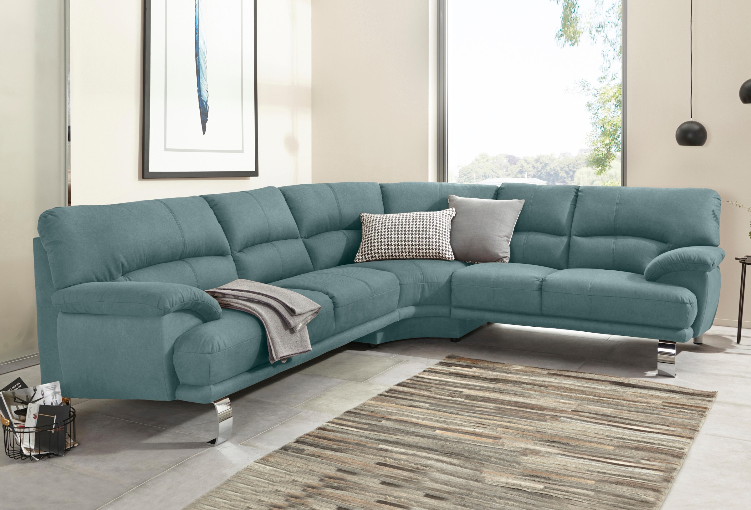 TRENDMANUFAKTUR  TRENDMANUFAKTUR Ecksofa »Cecilia II, in italienischen Design, bequem, hoher...